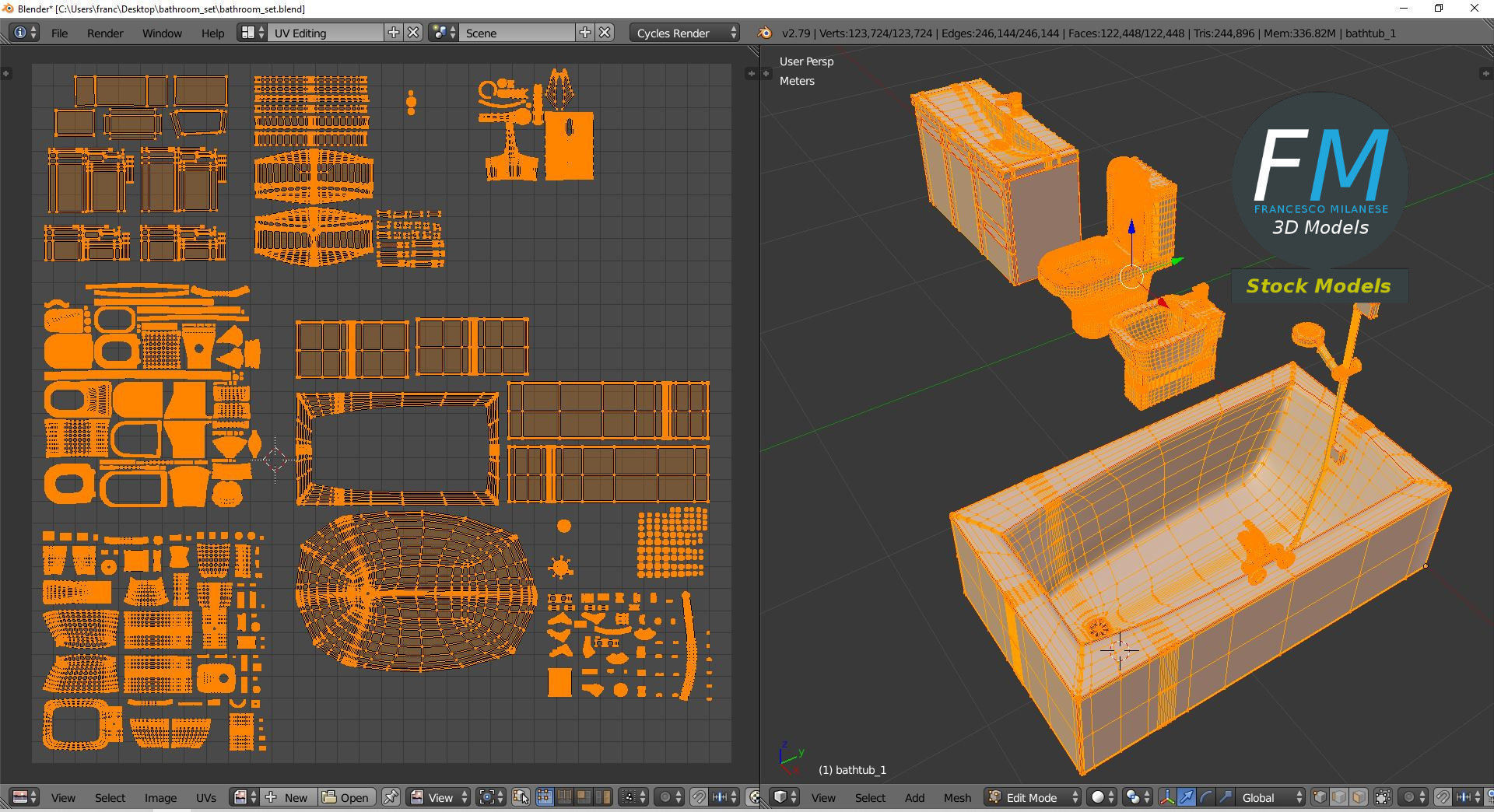 Bathroom set 3D model_10