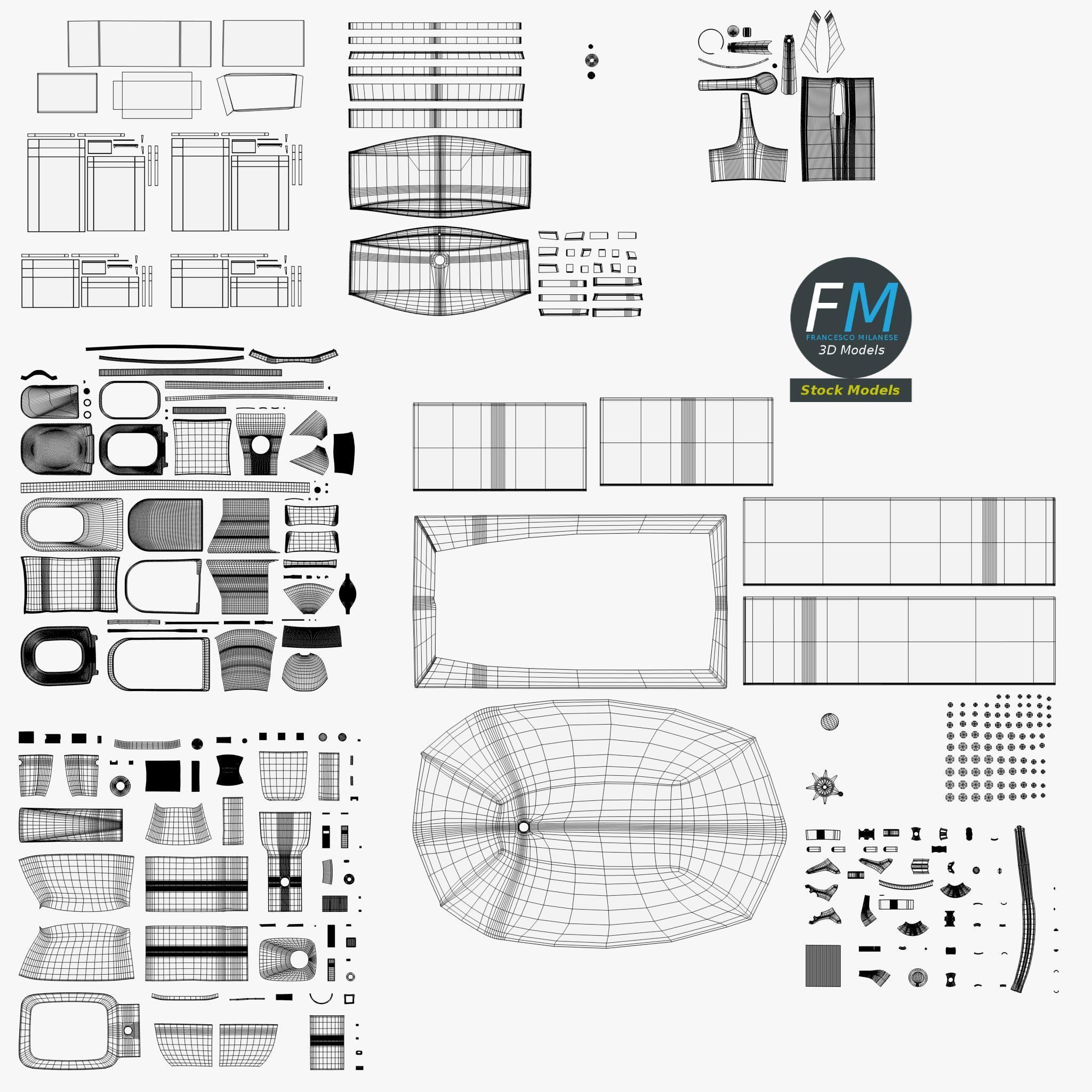 Bathroom set 3D model_11