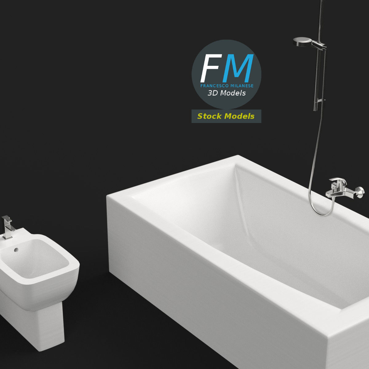 Bathroom set 3D model_4