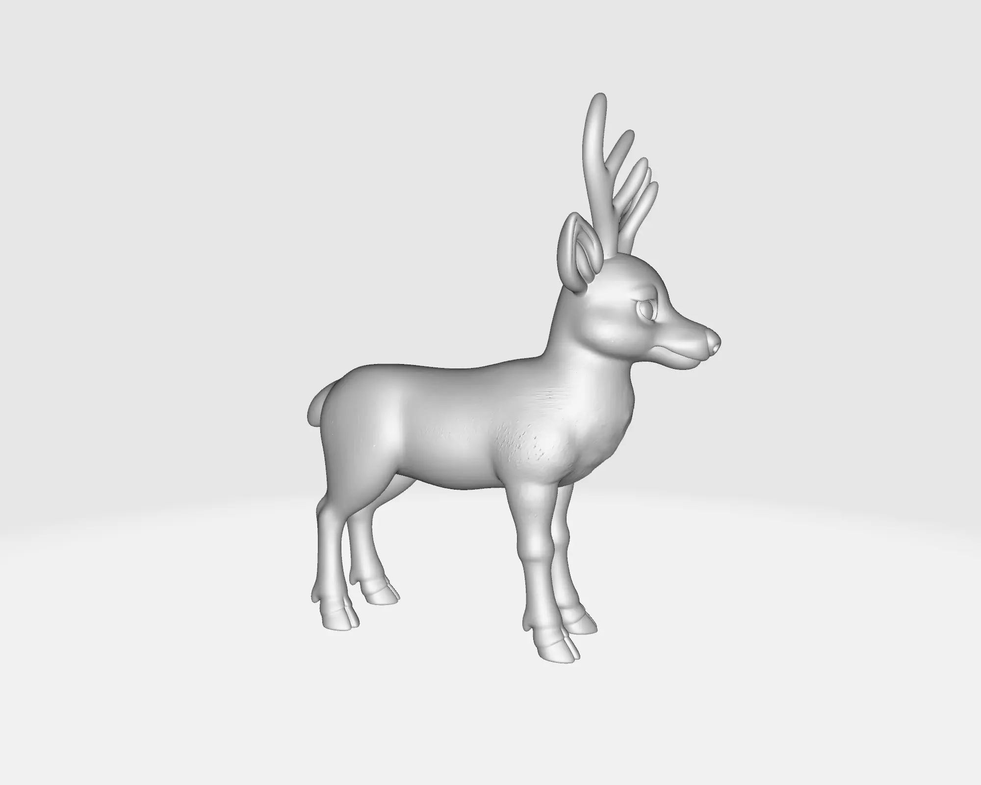 Deer Figurine Woodland Animal Decor Cute Reindeer 3D print model_2