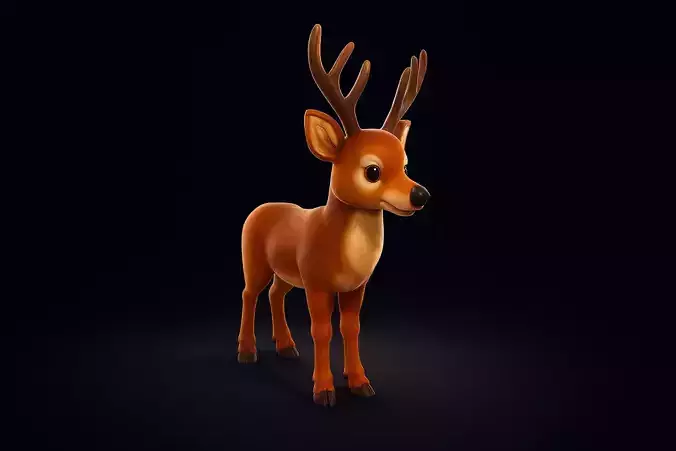 Deer Figurine Woodland Animal Decor Cute Reindeer 3D print model Deer Figurine Woodland Animal Decor Cute Reindeer 3D print model