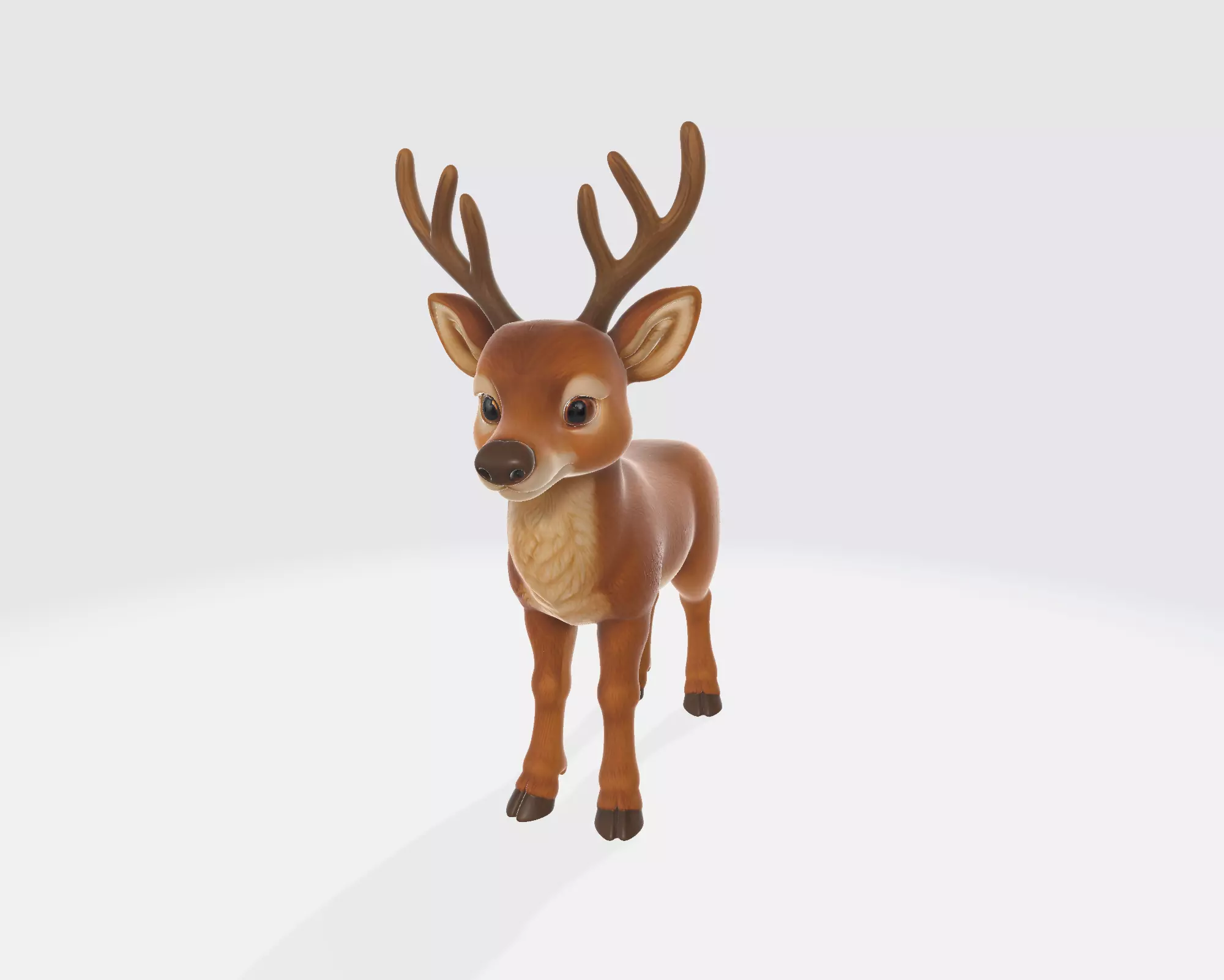 Deer Figurine Woodland Animal Decor Cute Reindeer 3D print model_5