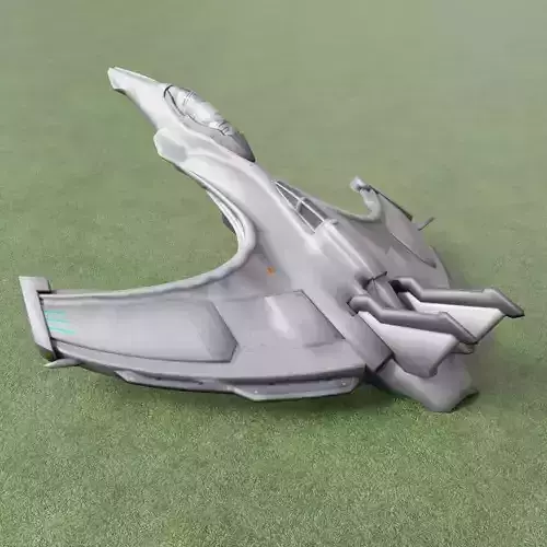 Realistic Futuristic Sci-Fi Spaceship 3D Model  Advanced