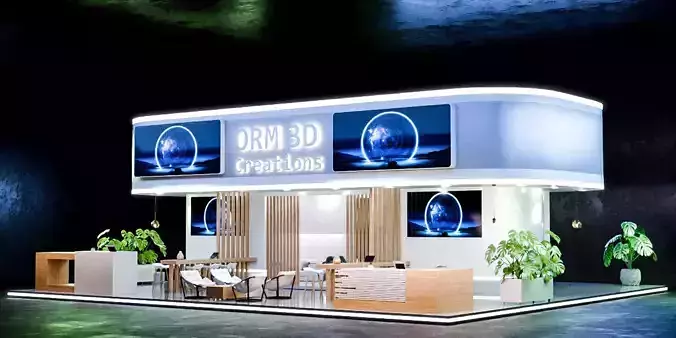 Professional Expo Booth Design Blender Shader Setup Inside