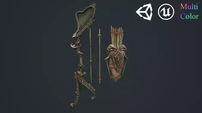 Harp bow quiver arrow
