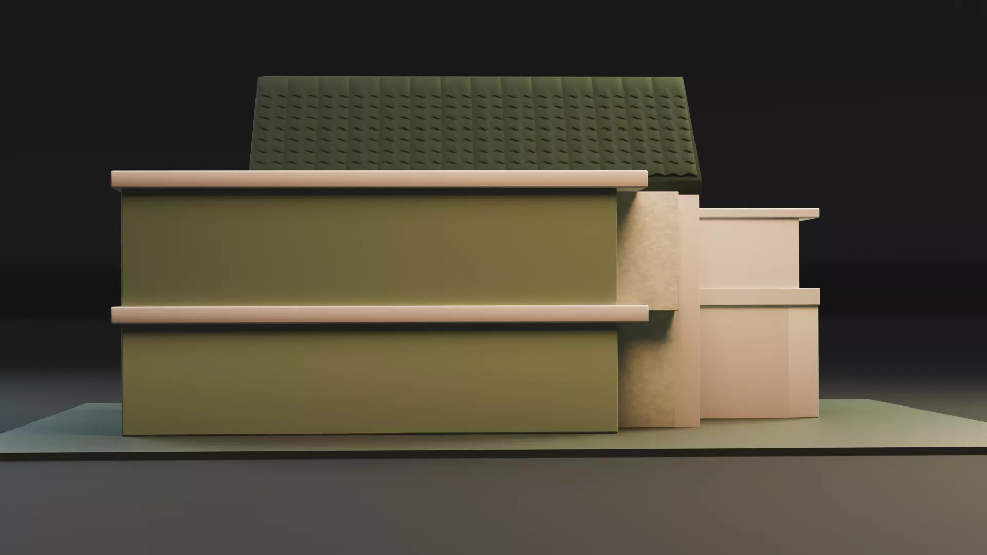 Modern Two-Storey House UV Unwrapped 3D Architectural Model Low-poly 3D model_8