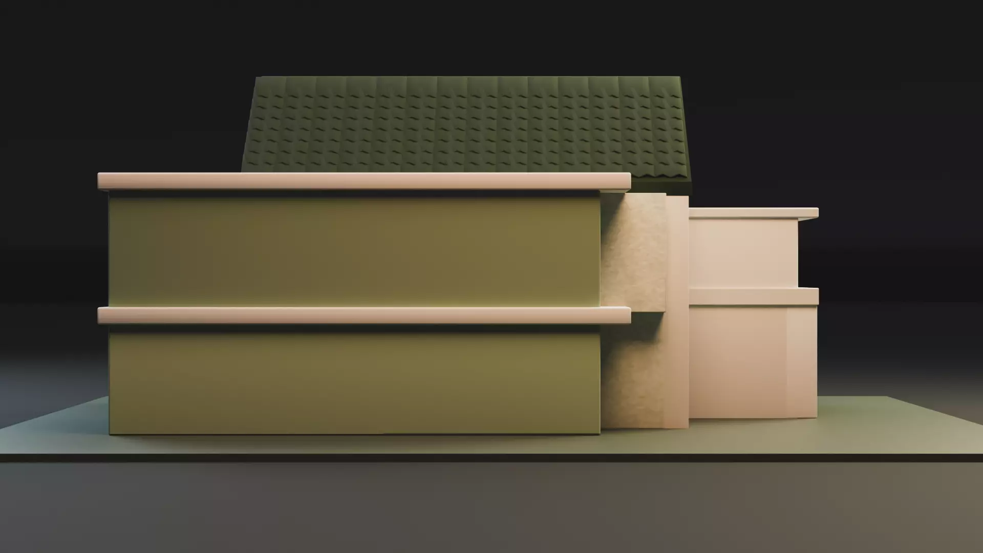 Modern Two-Storey House UV Unwrapped 3D Architectural Model Low-poly 3D model_11