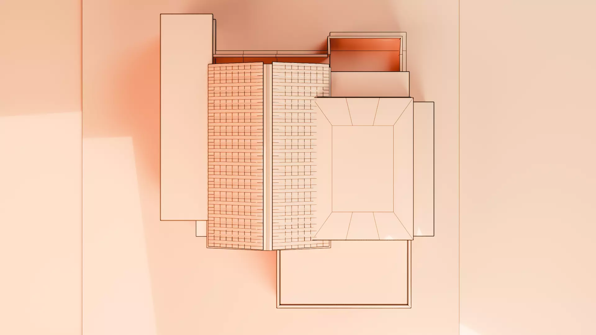 Modern Two-Storey House UV Unwrapped 3D Architectural Model Low-poly 3D model_16