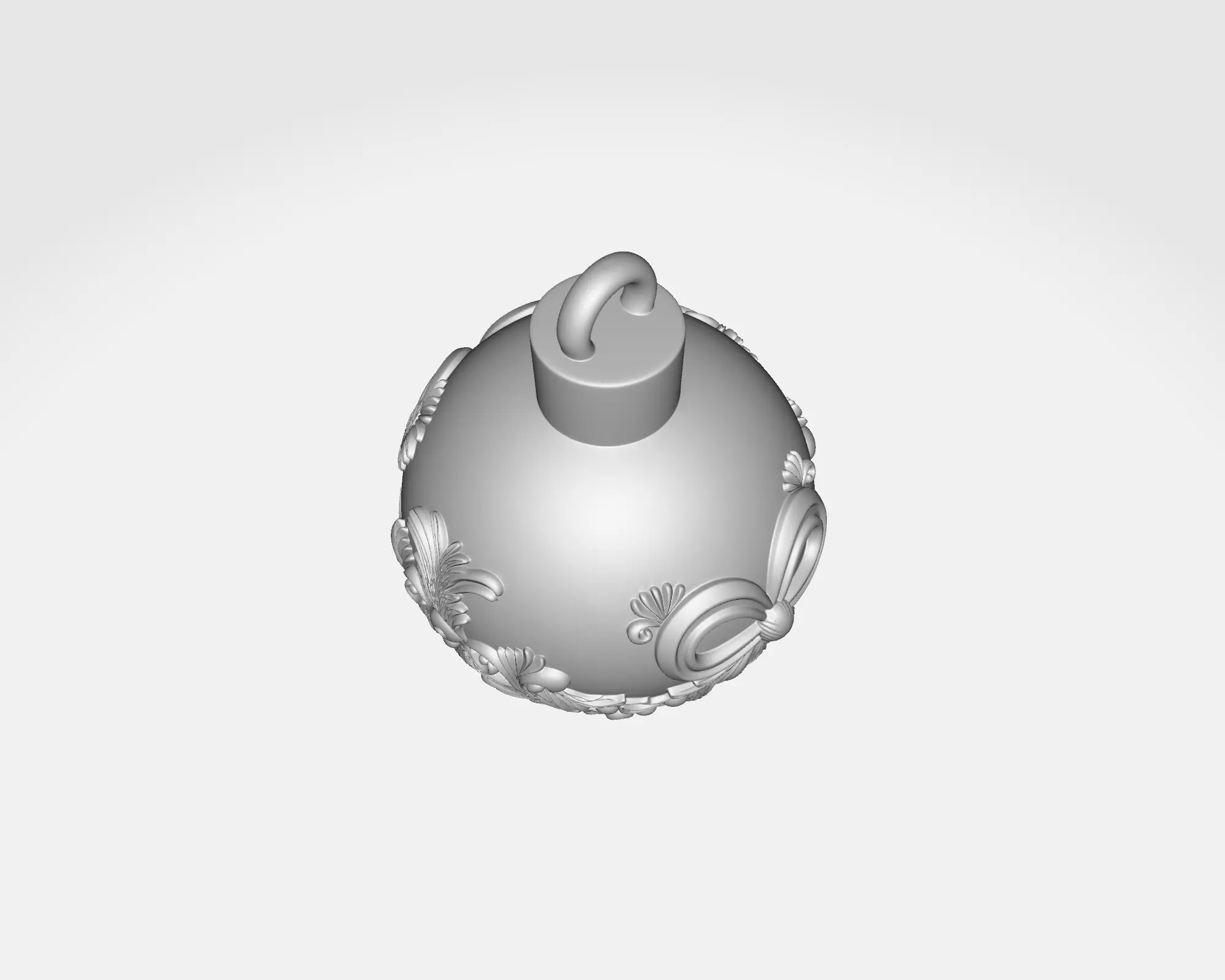 Elegant Christmas Ornament with Bow and Holly Decoration  3D print model_8