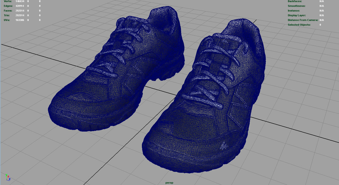 Sneakers pair of shoes Low-poly 3D model_8