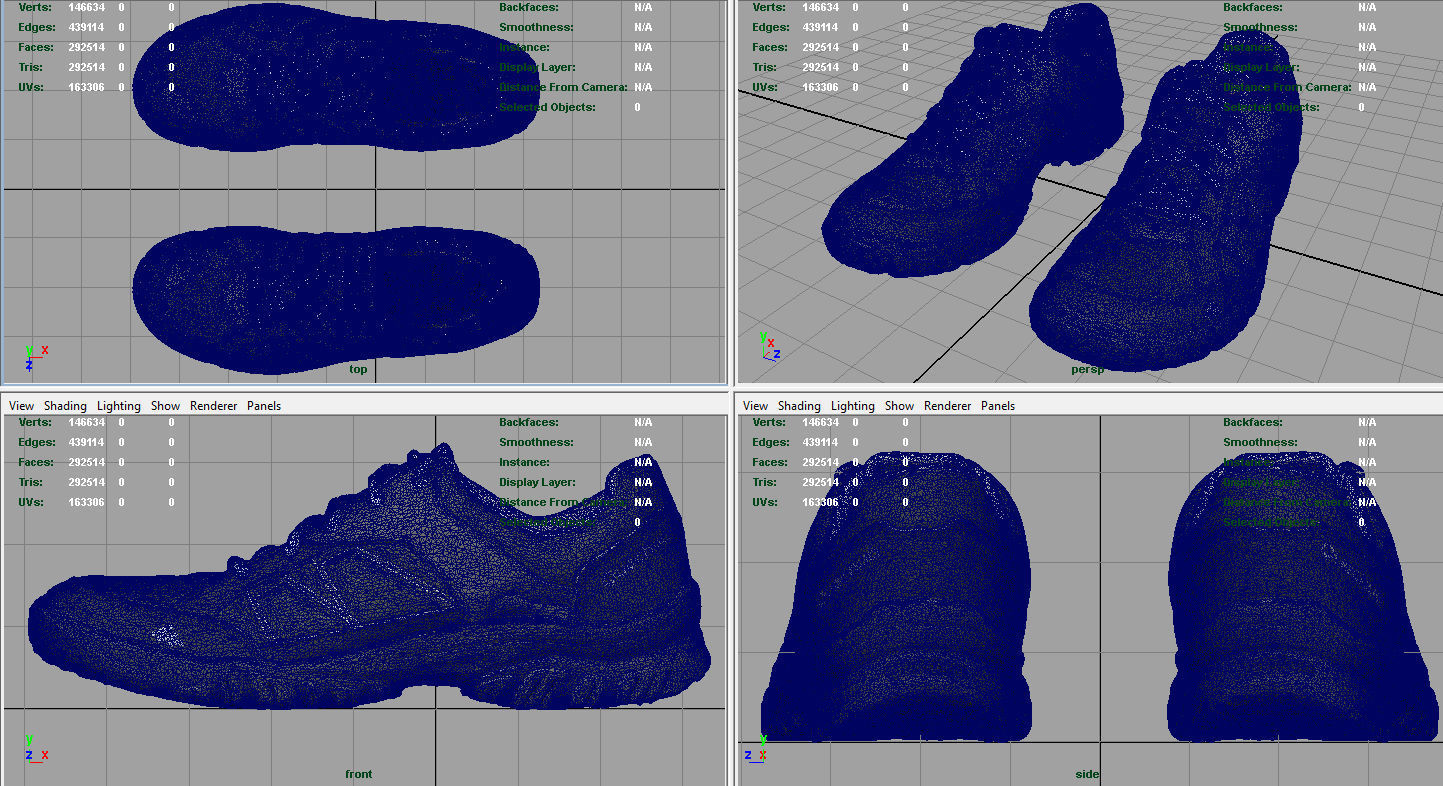 Sneakers pair of shoes Low-poly 3D model_9