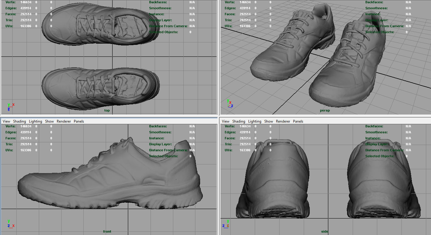 Sneakers pair of shoes Low-poly 3D model_7