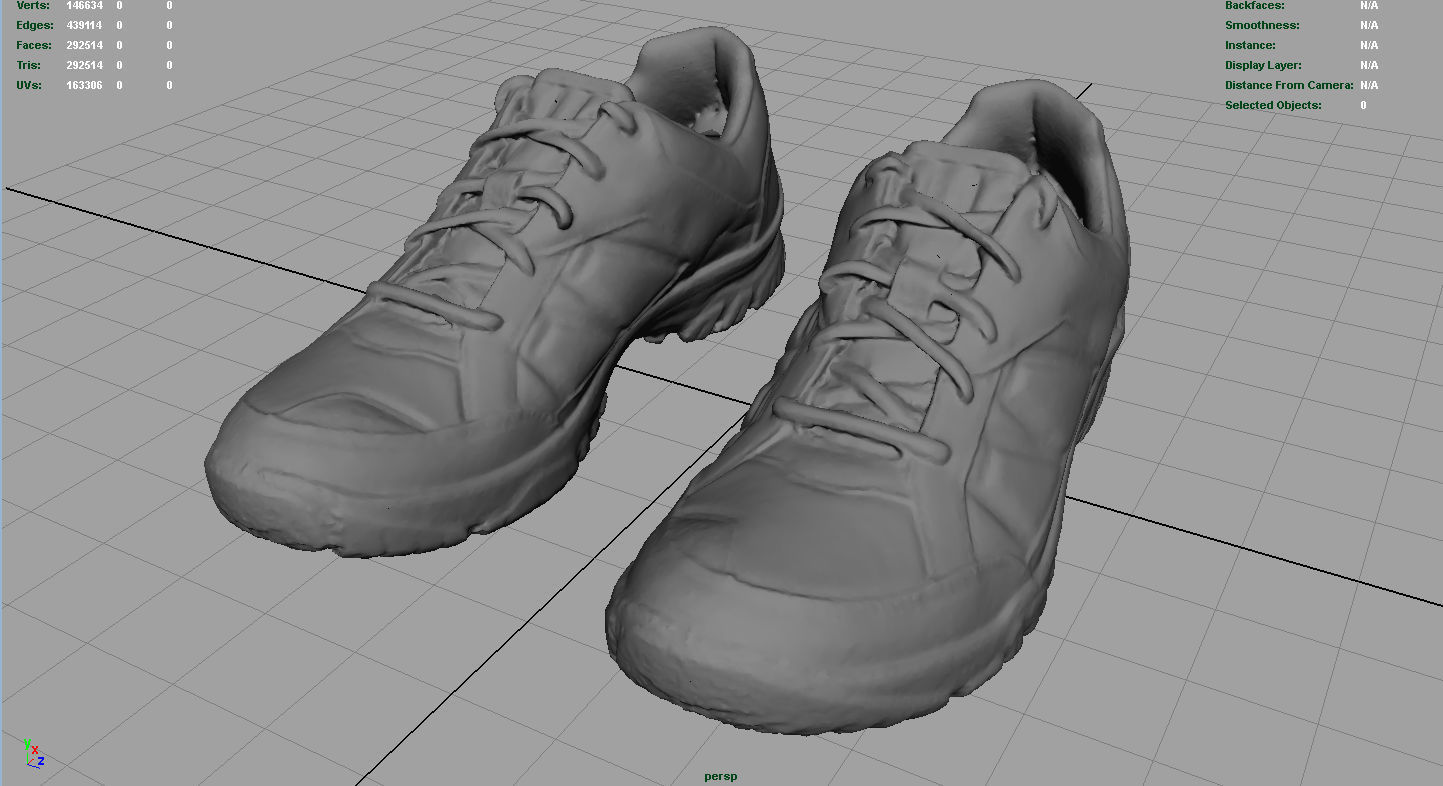 Sneakers pair of shoes Low-poly 3D model_2