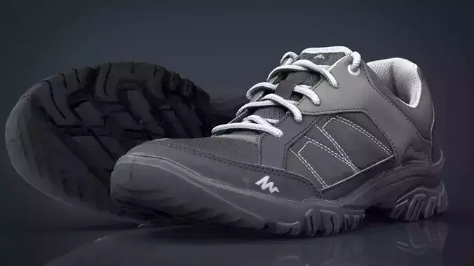 Sneakers pair of shoes Low-poly 3D model