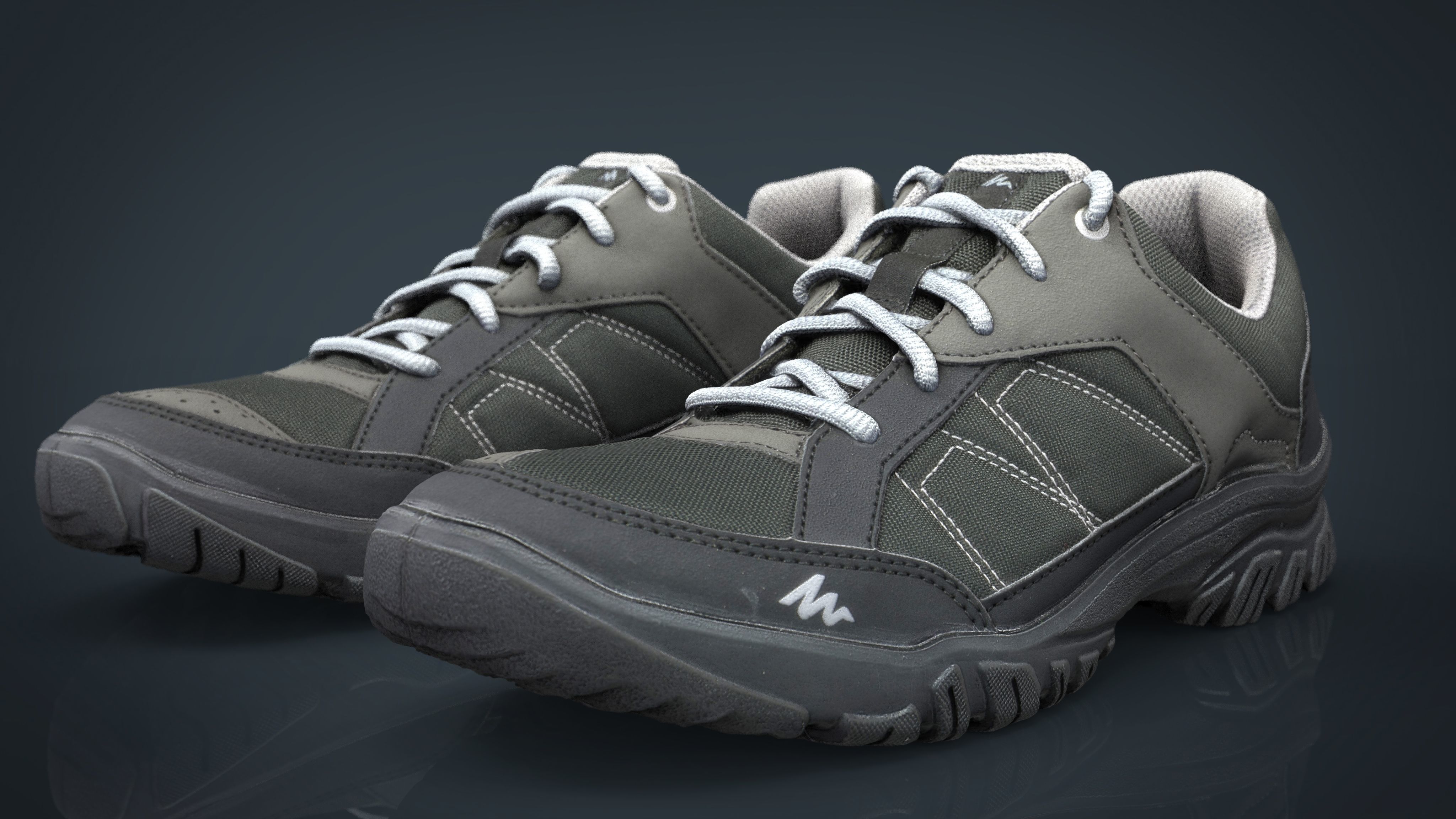 Sneakers pair of shoes Low-poly 3D model_12