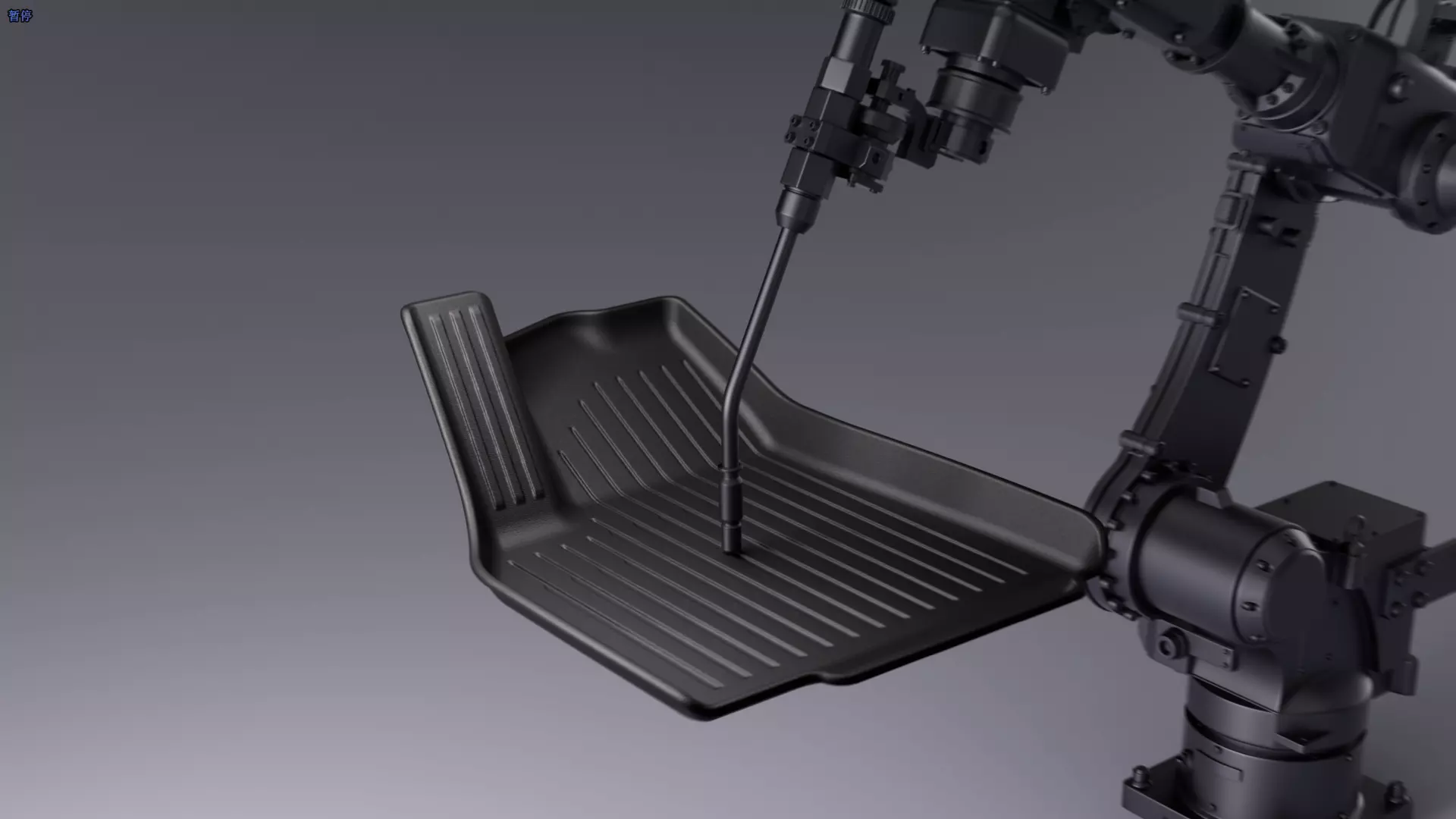 Car floor mat foot injection molding robotic arm tech scifi C4D 3D model_0