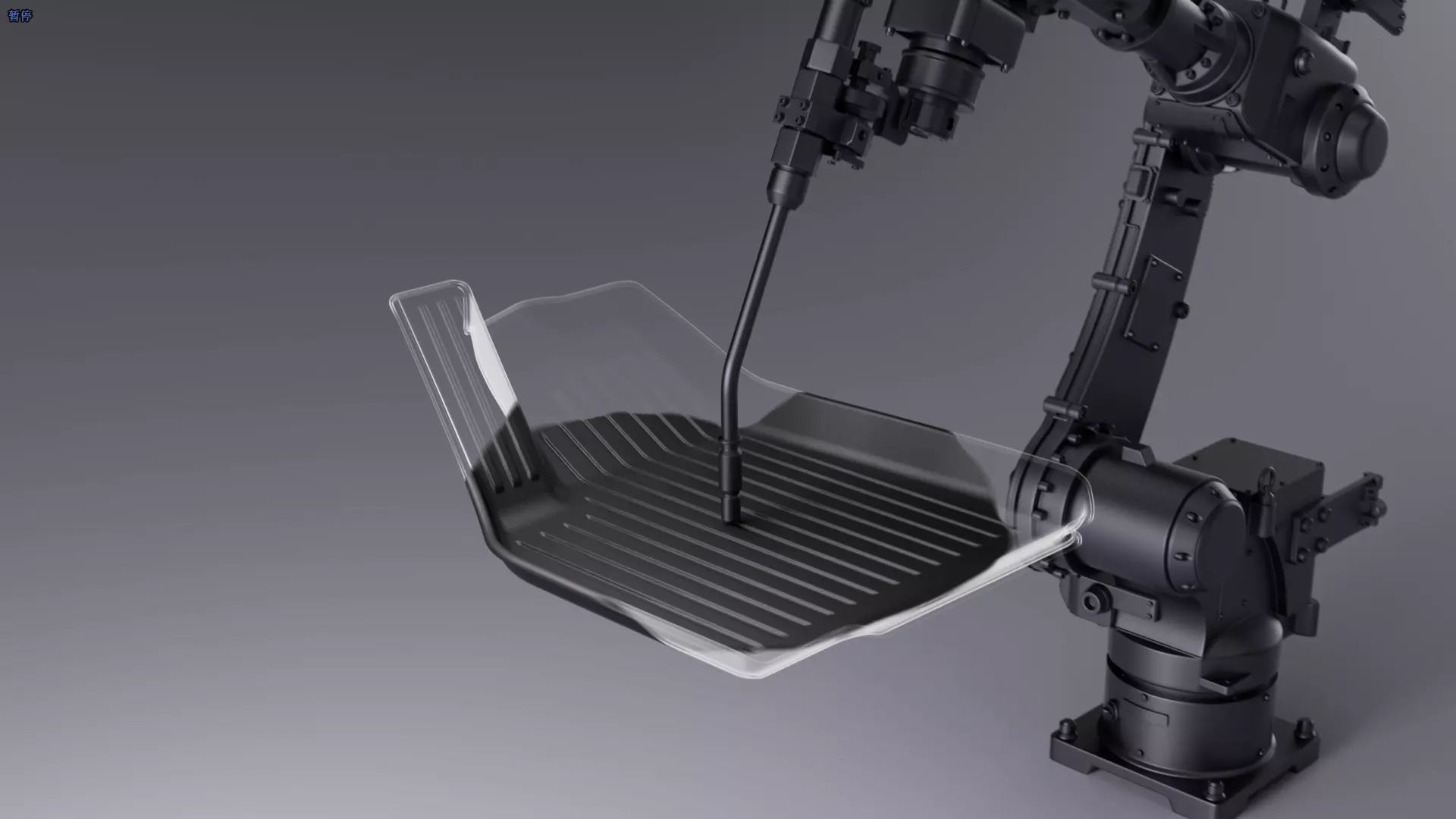 Car floor mat foot injection molding robotic arm tech scifi C4D 3D model_3