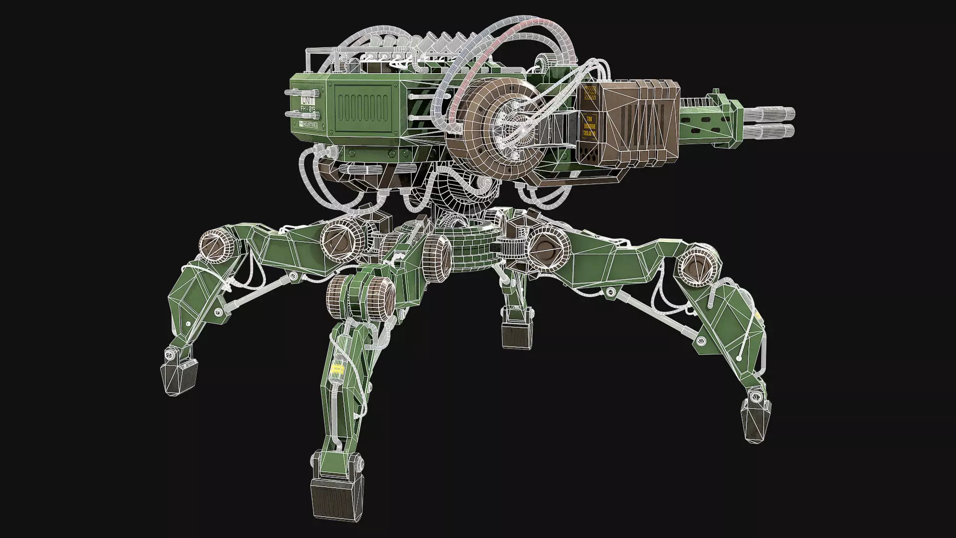 Walking Turret Concept-1-Green 3D model_12