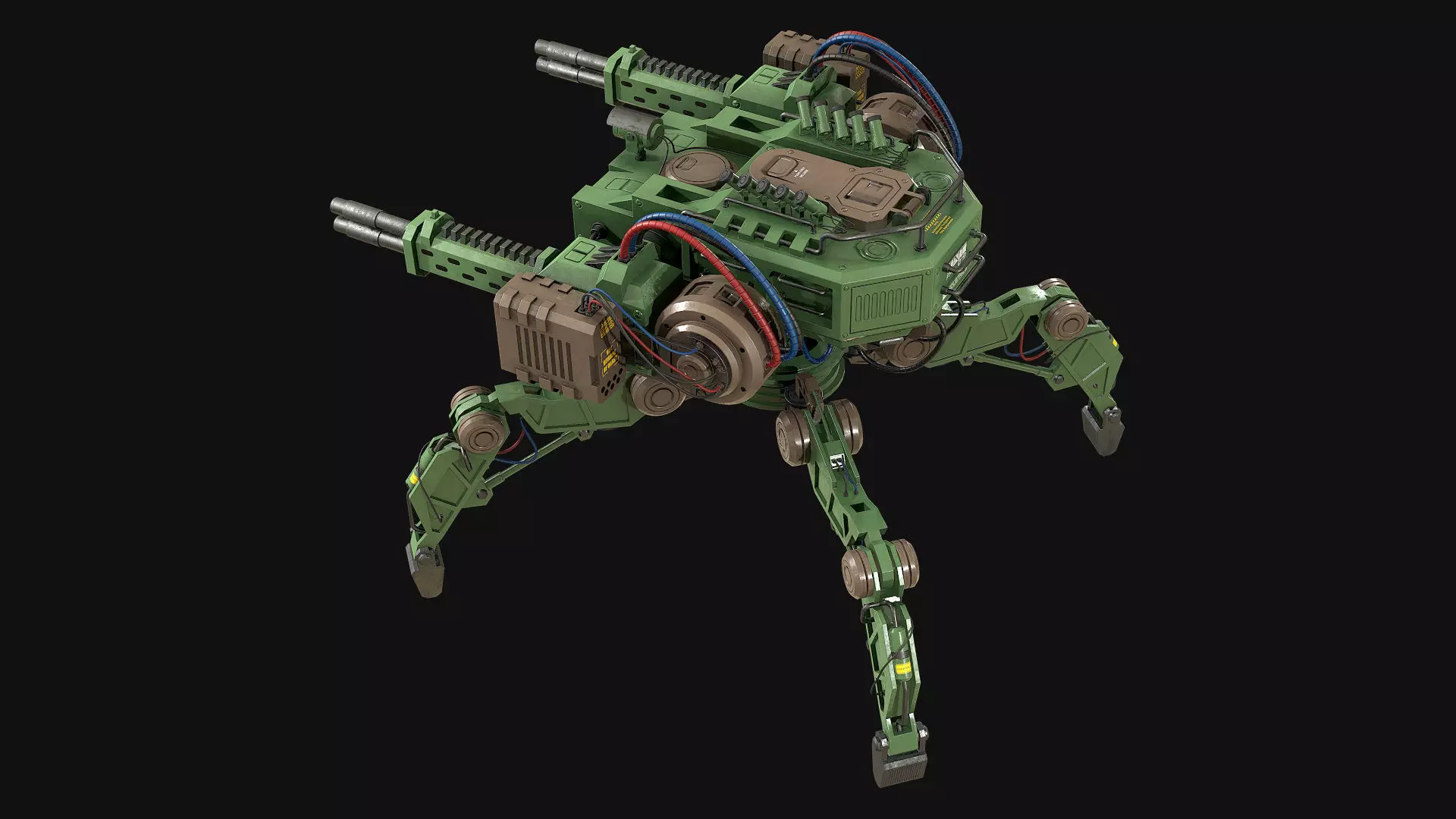 Walking Turret Concept-1-Green 3D model_8