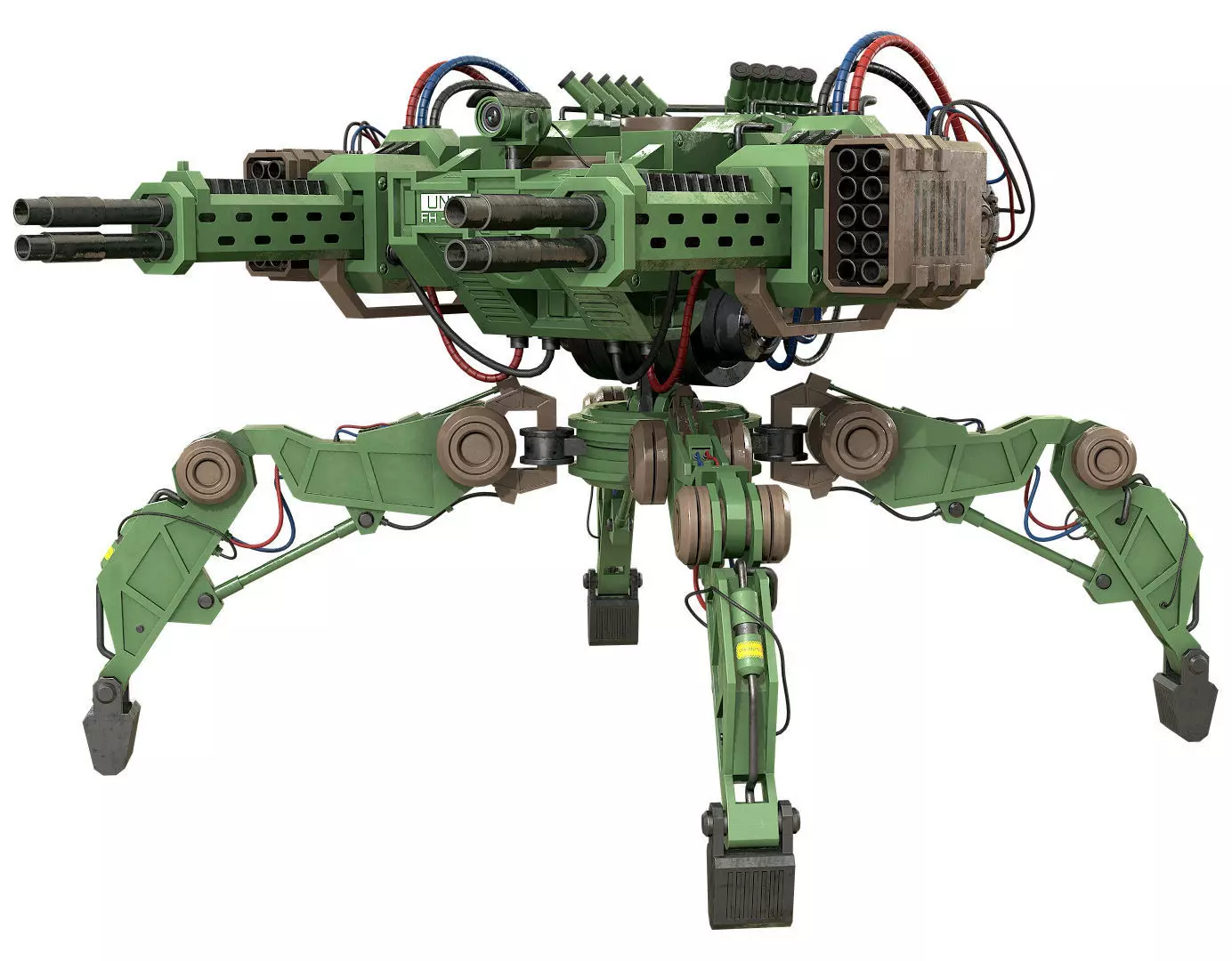 Walking Turret Concept-1-Green 3D model_0
