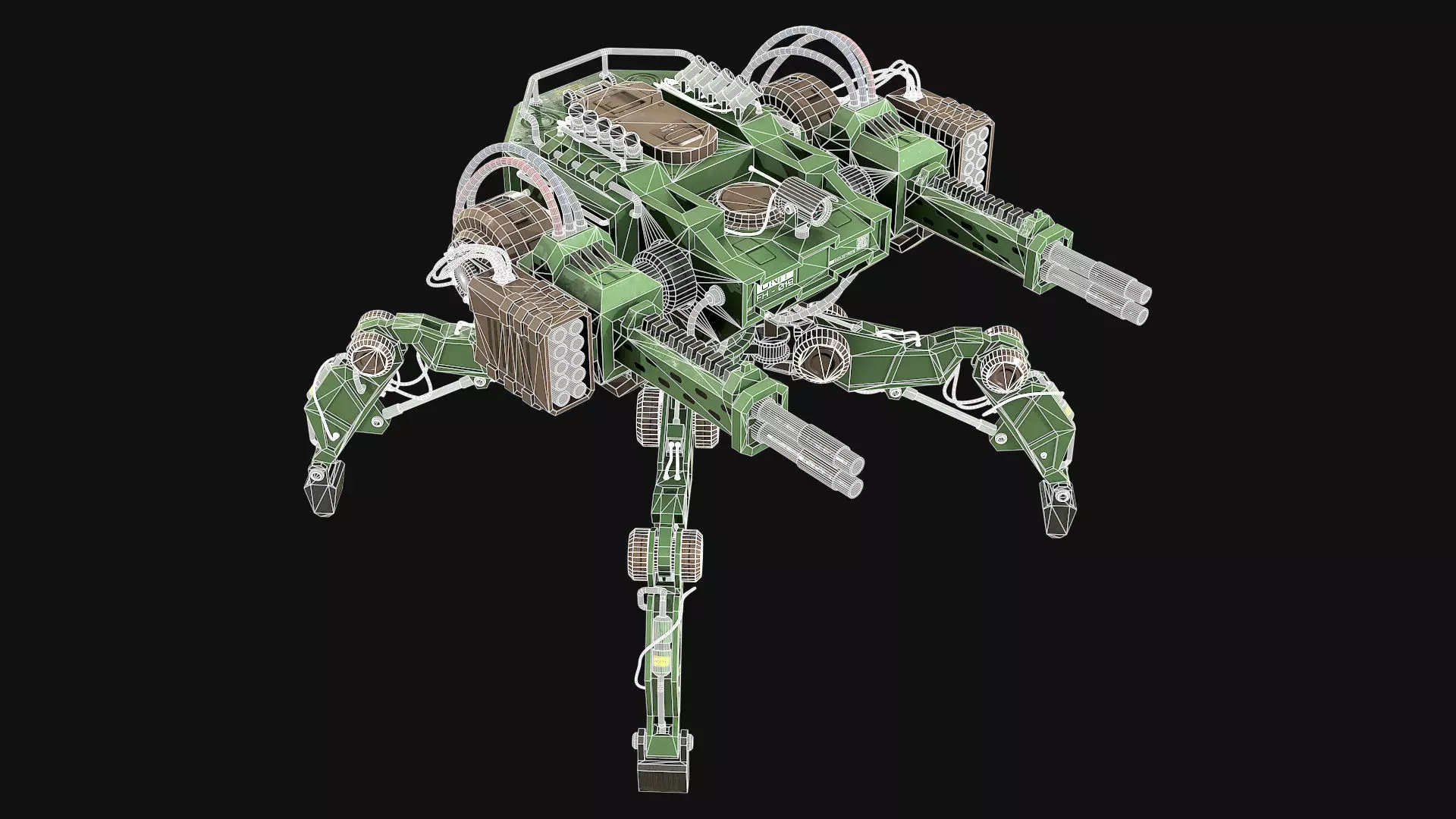 Walking Turret Concept-1-Green 3D model_14