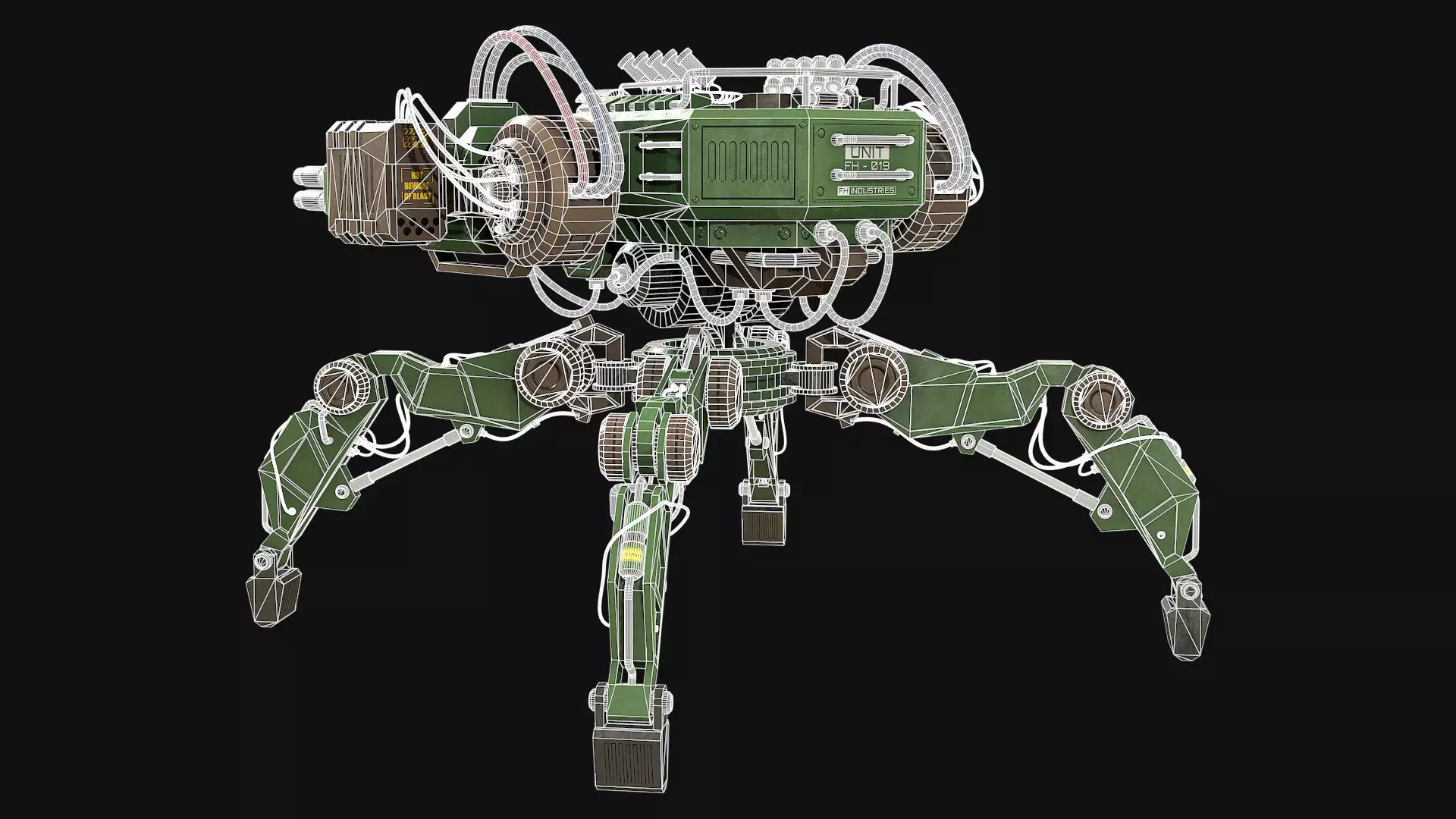 Walking Turret Concept-1-Green 3D model_11