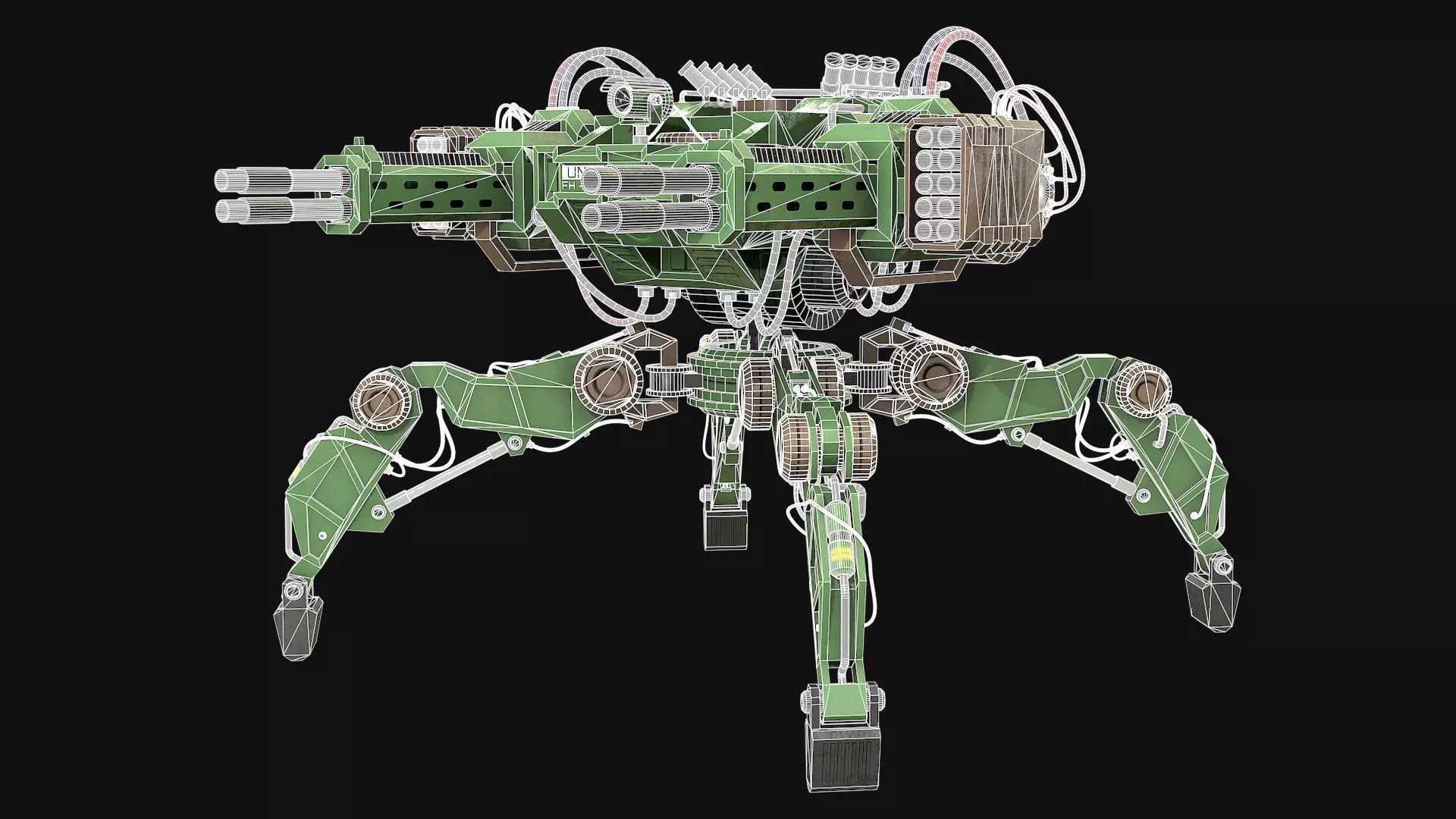 Walking Turret Concept-1-Green 3D model_10