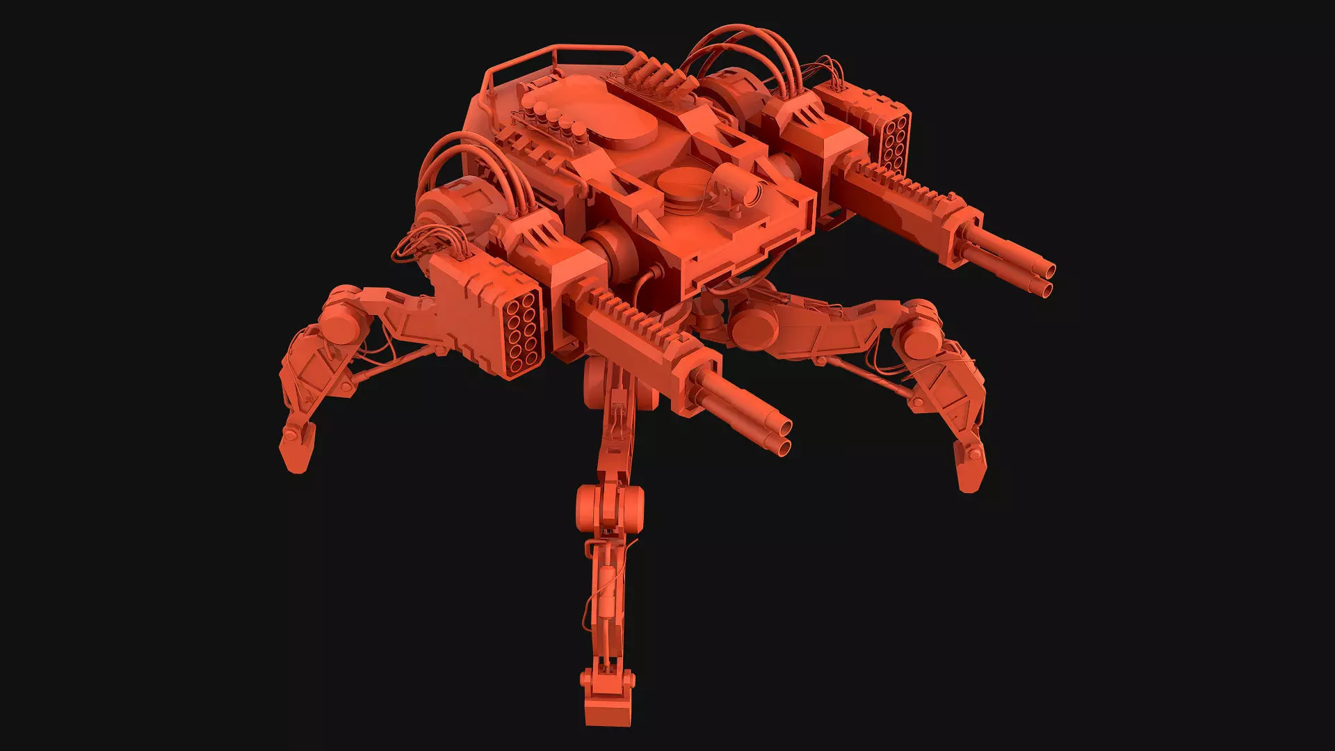 Walking Turret Concept-1-Green 3D model_21