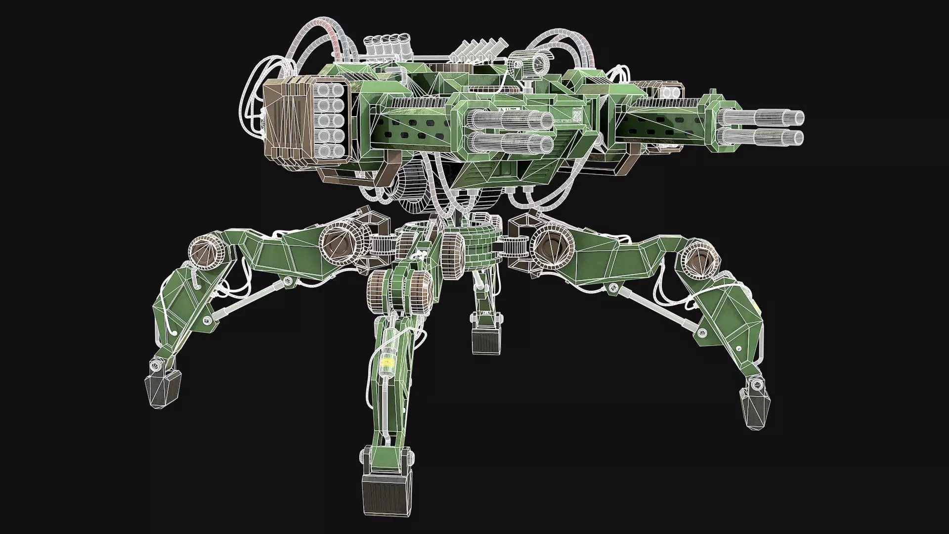 Walking Turret Concept-1-Green 3D model_13