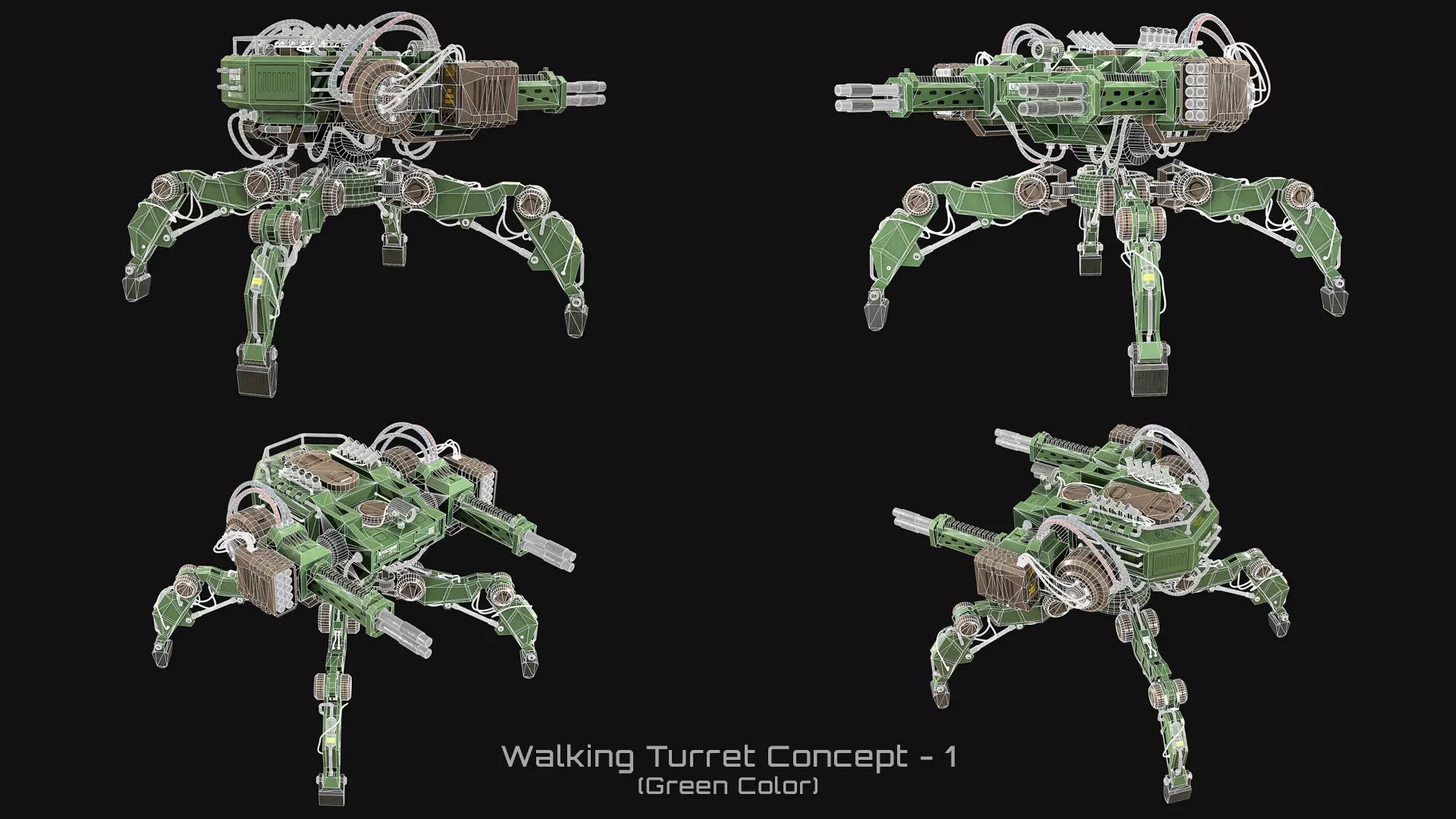 Walking Turret Concept-1-Green 3D model_16