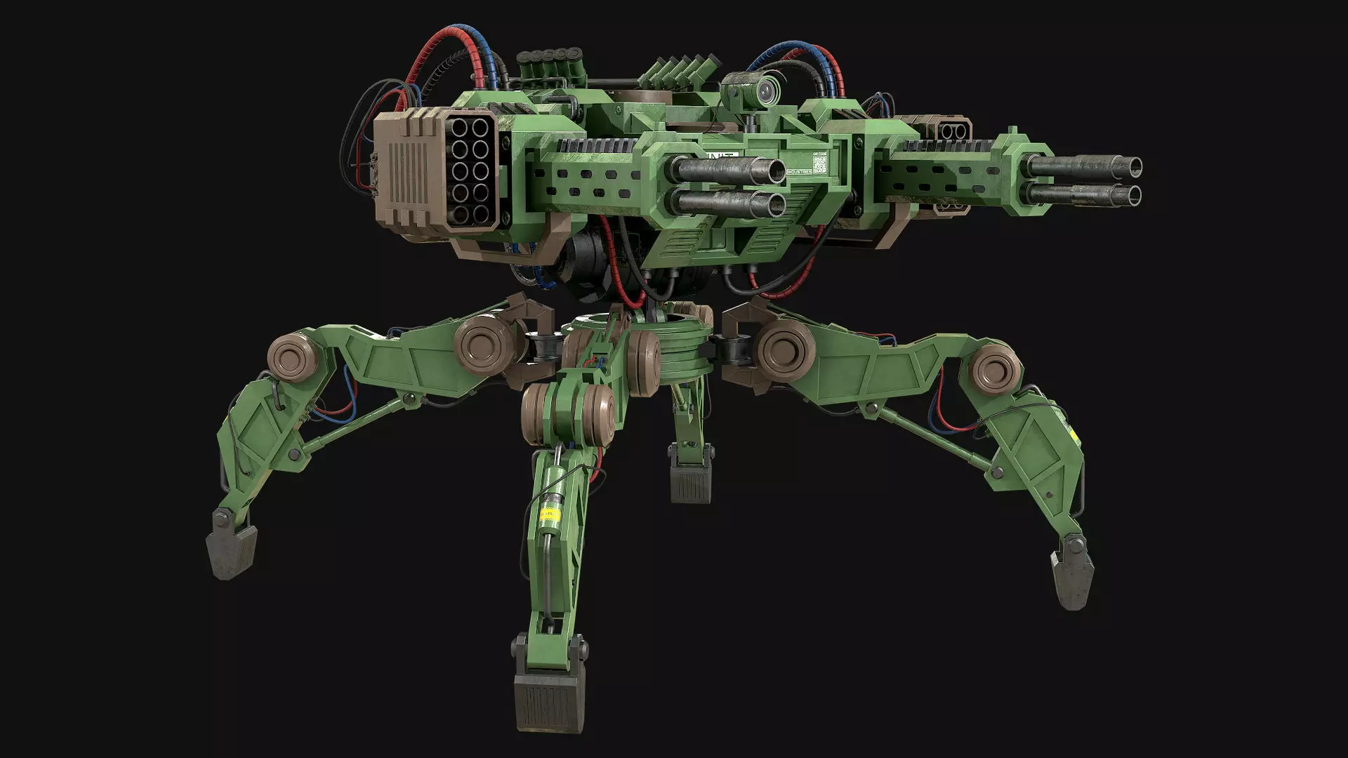Walking Turret Concept-1-Green 3D model_6