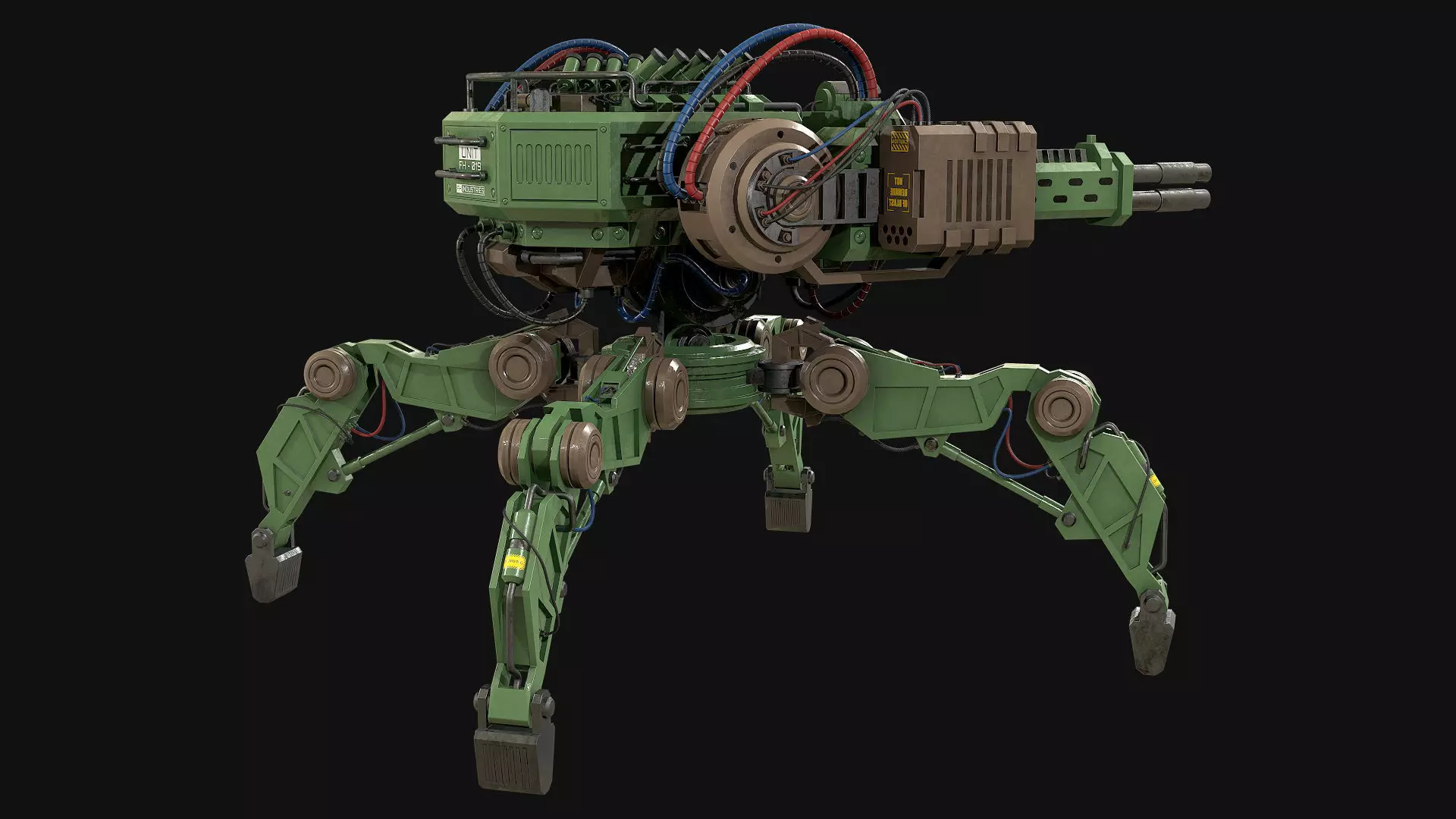 Walking Turret Concept-1-Green 3D model_5