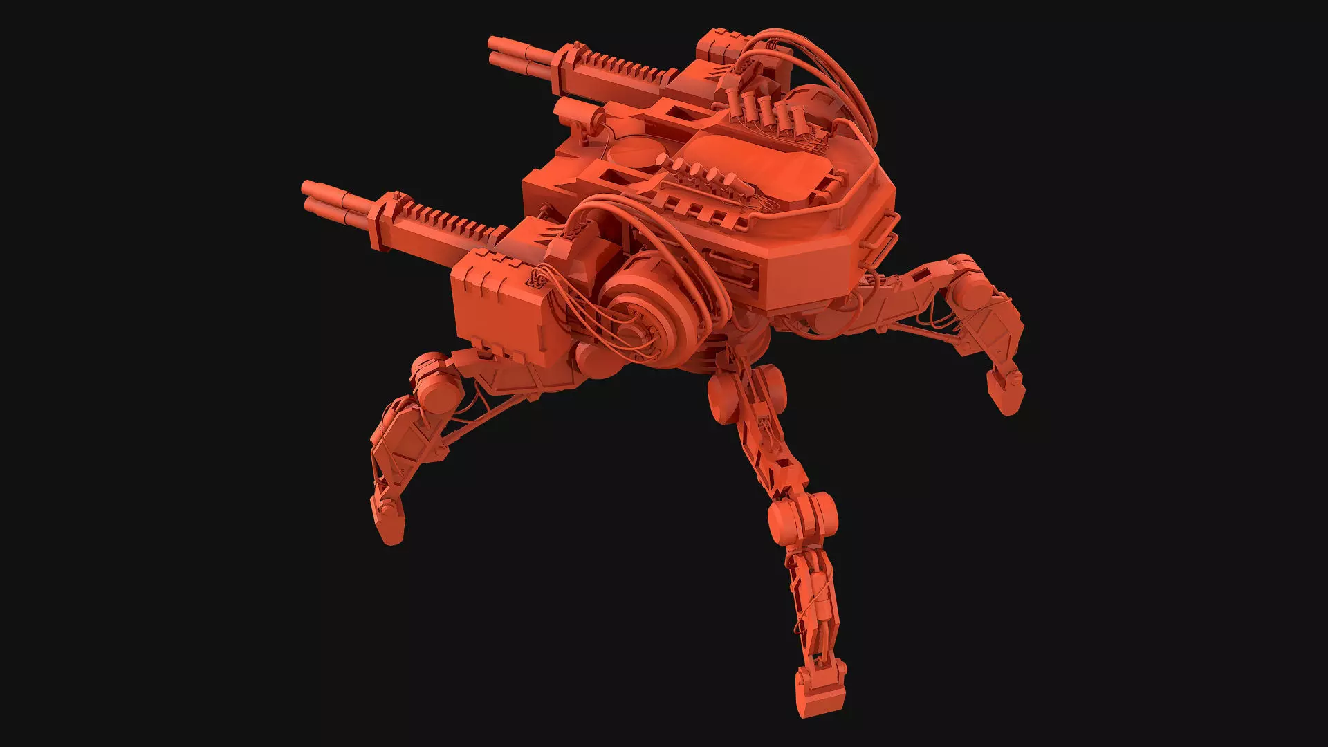 Walking Turret Concept-1-Green 3D model_22