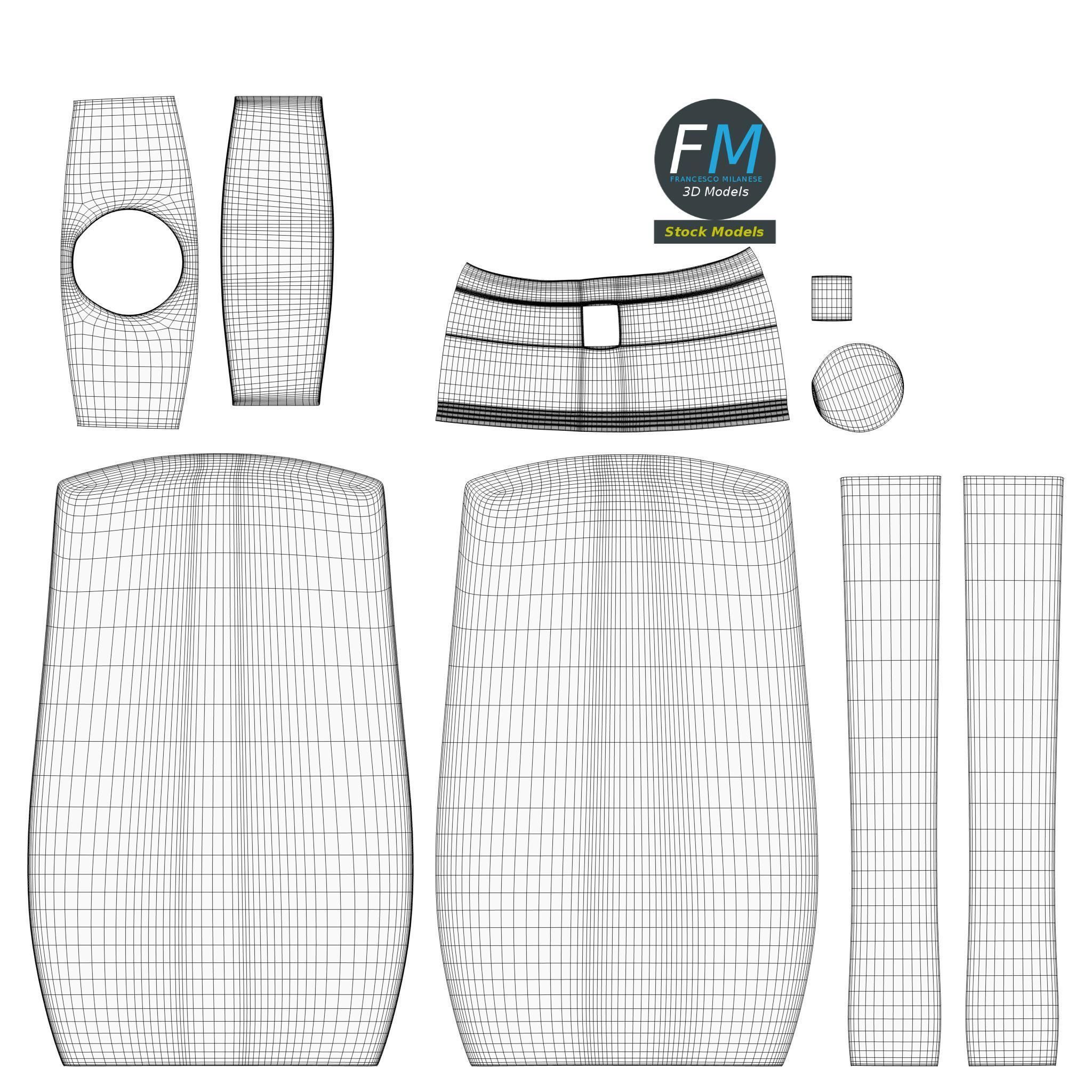 Bathroom bottles set 3D model_11