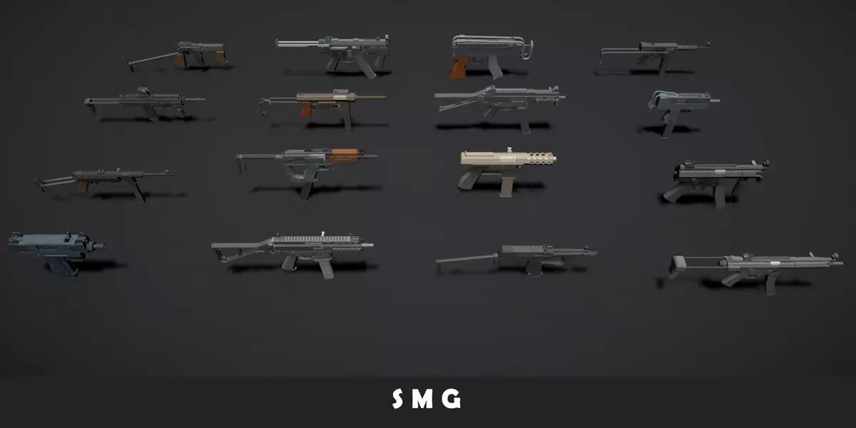 Weapons Pack Guns Free 3D model_3