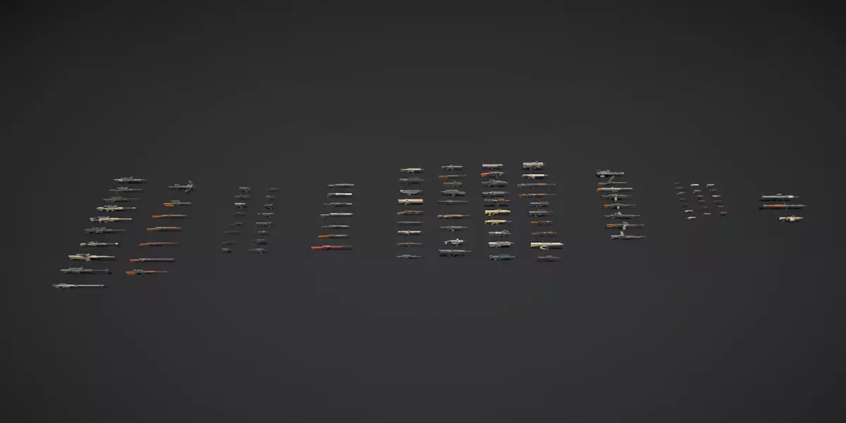 Weapons Pack Guns Free 3D model_1