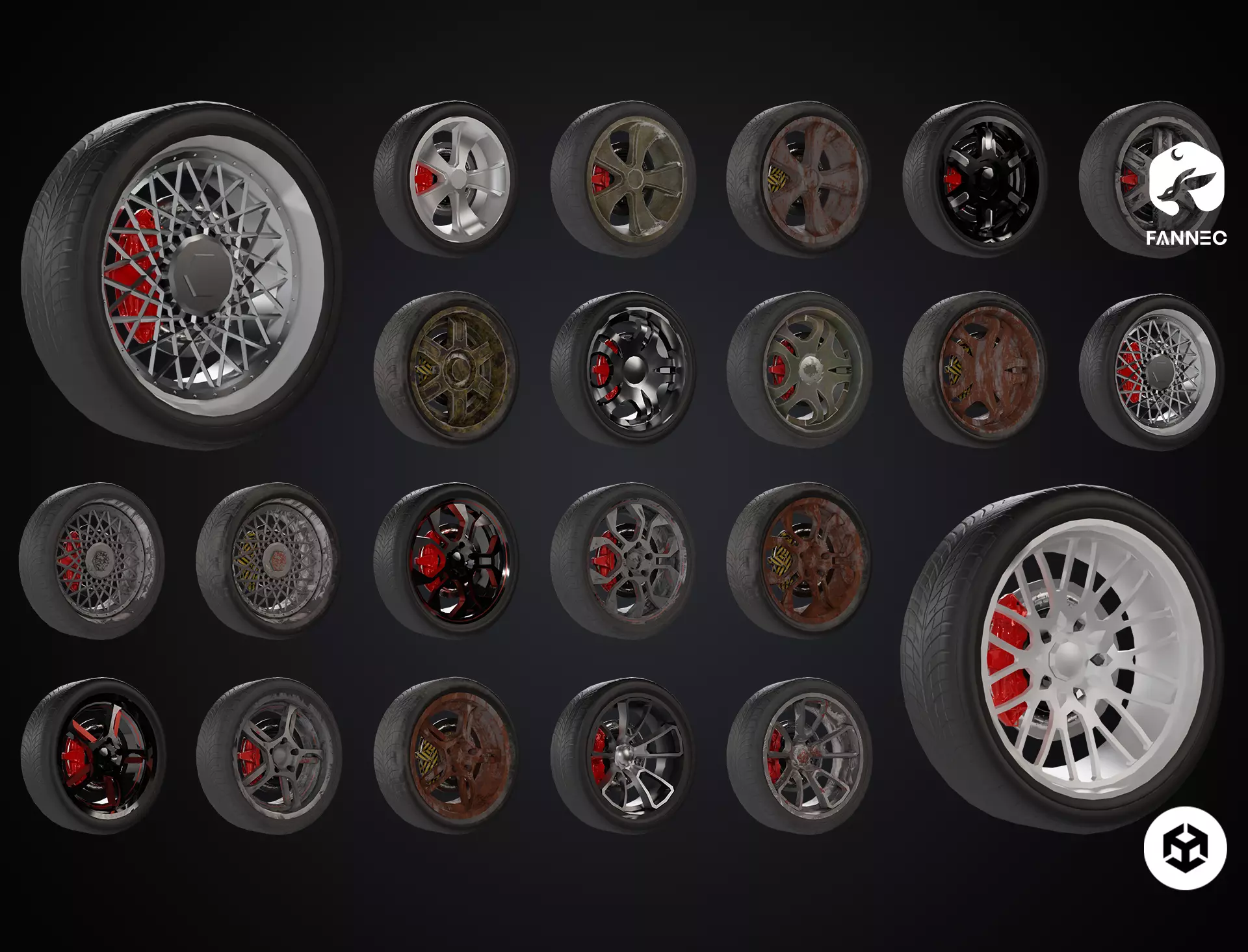 RIMS - Wheels Collection III - Unity Low-poly 3D model_0