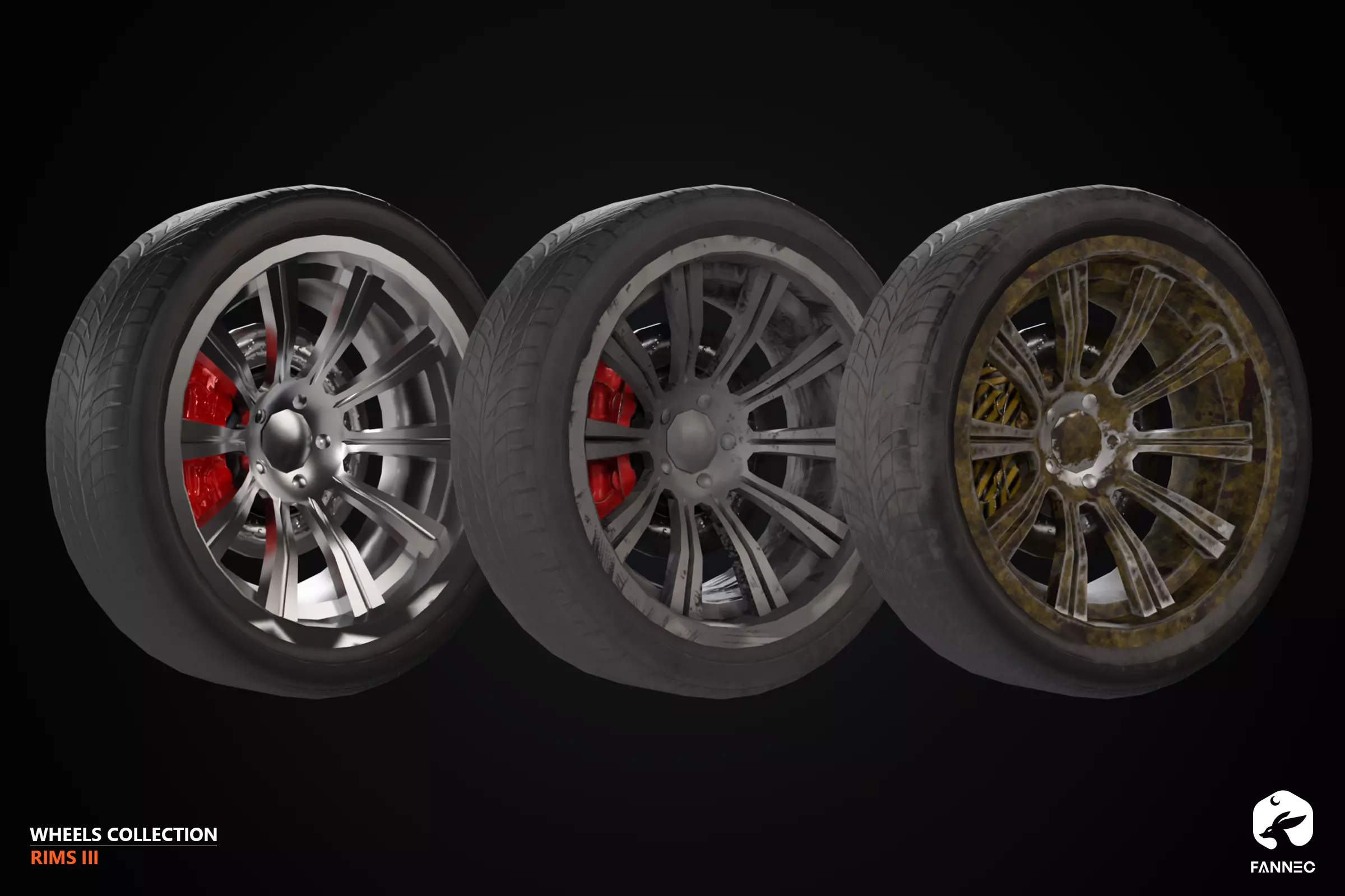 RIMS - Wheels Collection III - Unity Low-poly 3D model_9