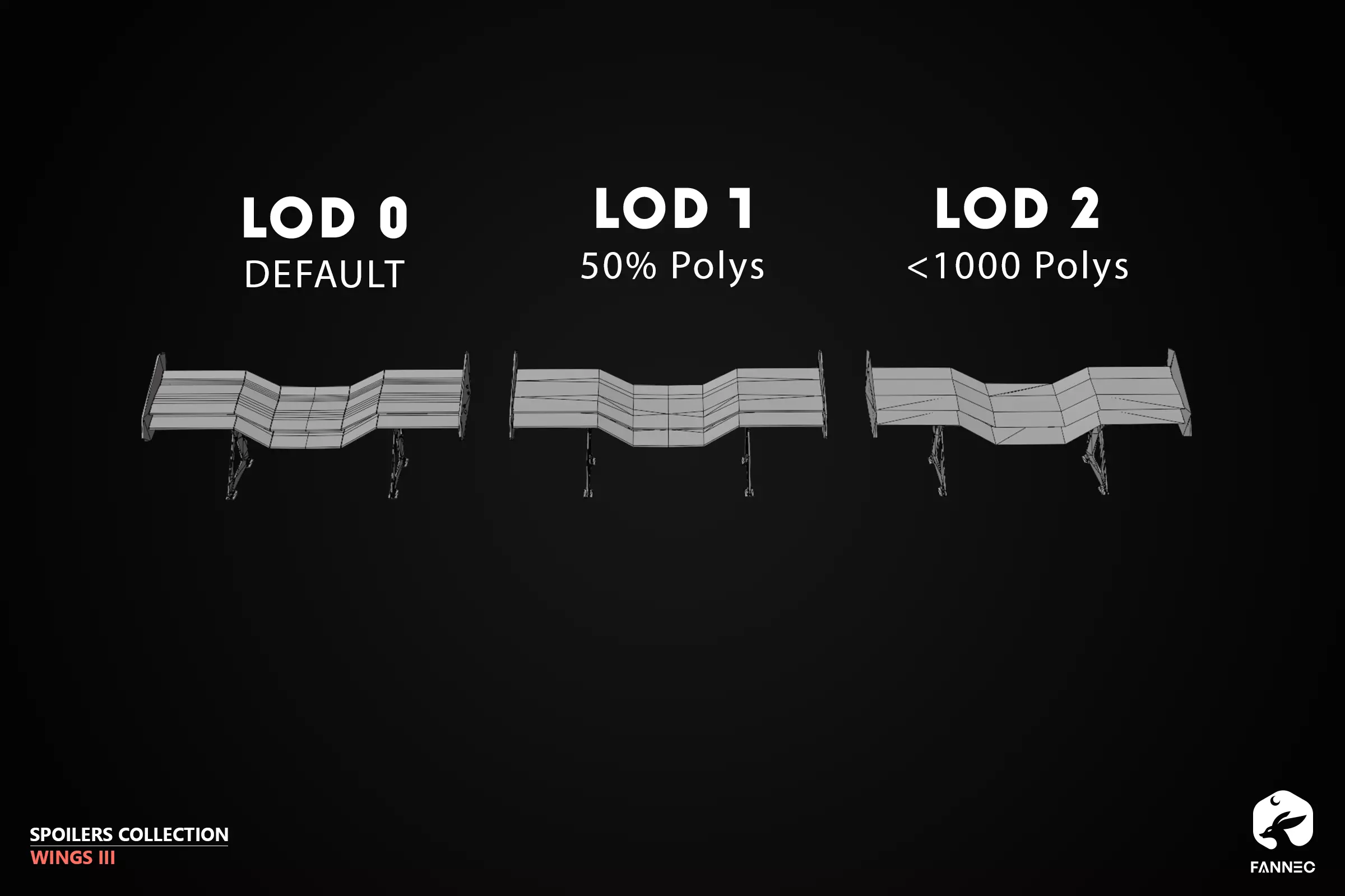 WINGS - Spoilers Collection III - All Formats Low-poly 3D model_25