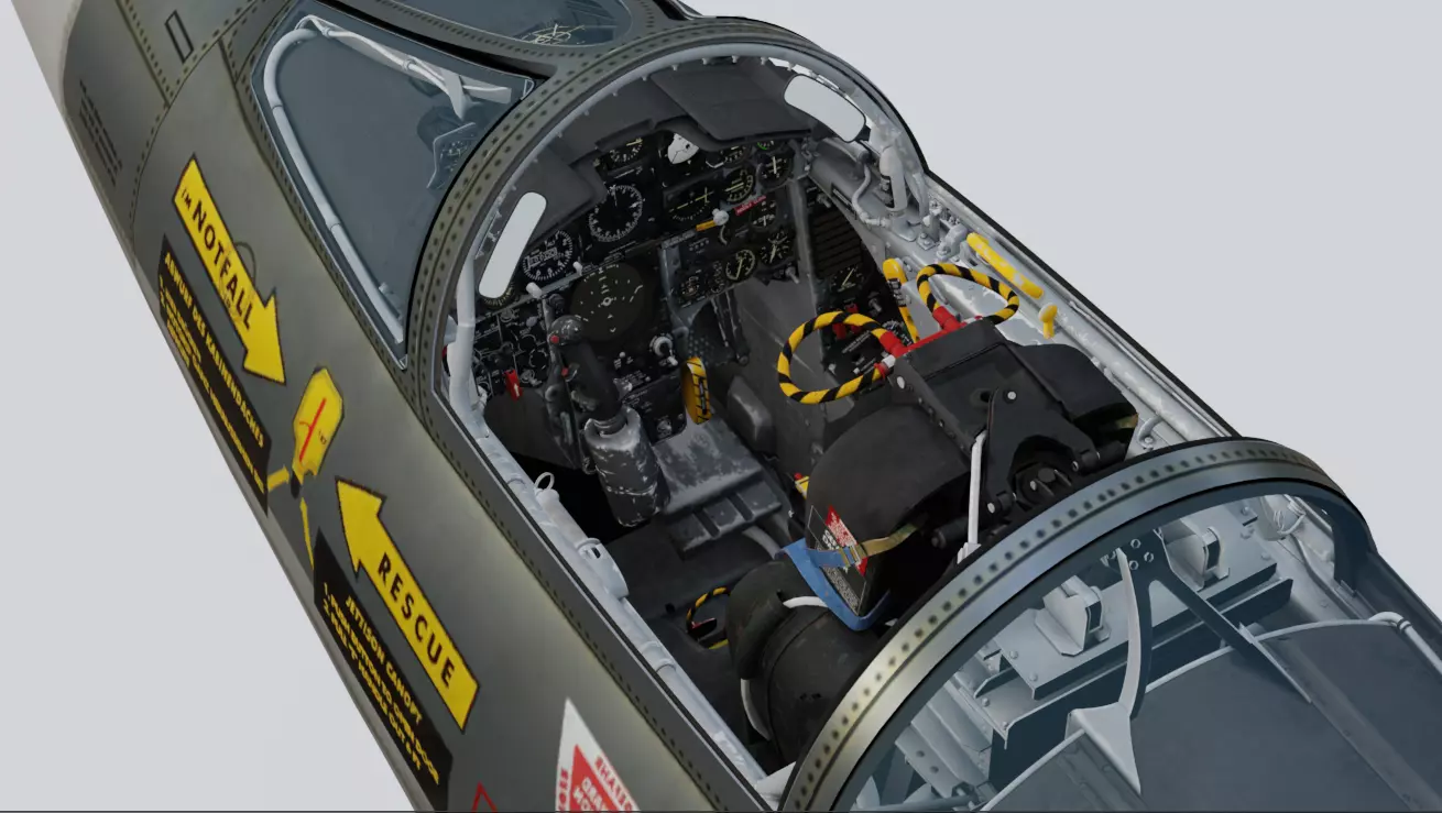 F104G starfighter fighter jet Low-poly 3D model_9