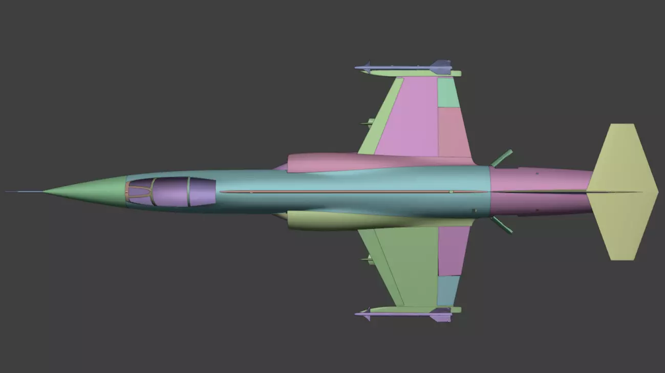 F104G starfighter fighter jet Low-poly 3D model_15