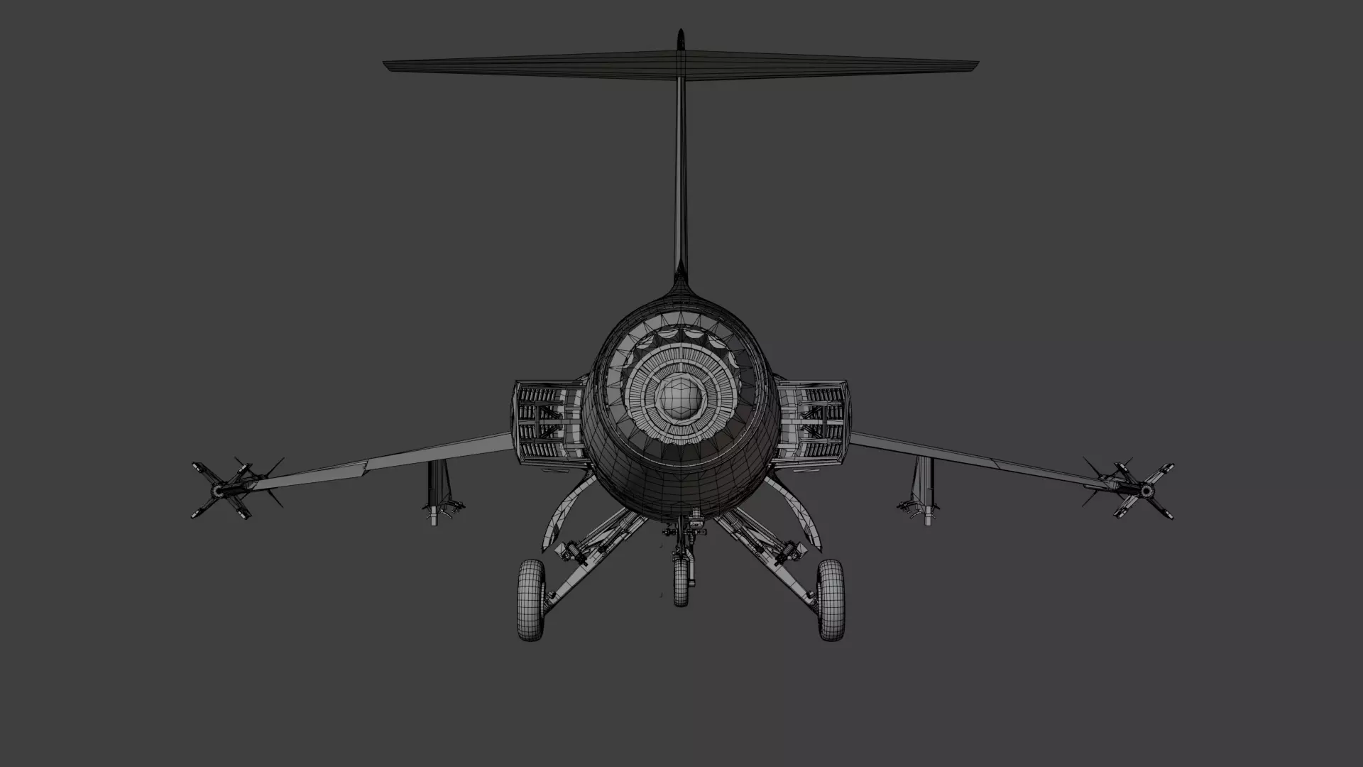 F104G starfighter fighter jet Low-poly 3D model_29