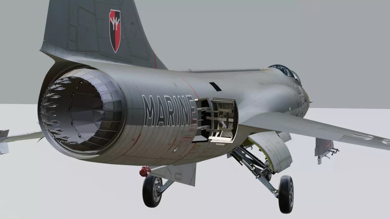 F104G starfighter fighter jet Low-poly 3D model_7