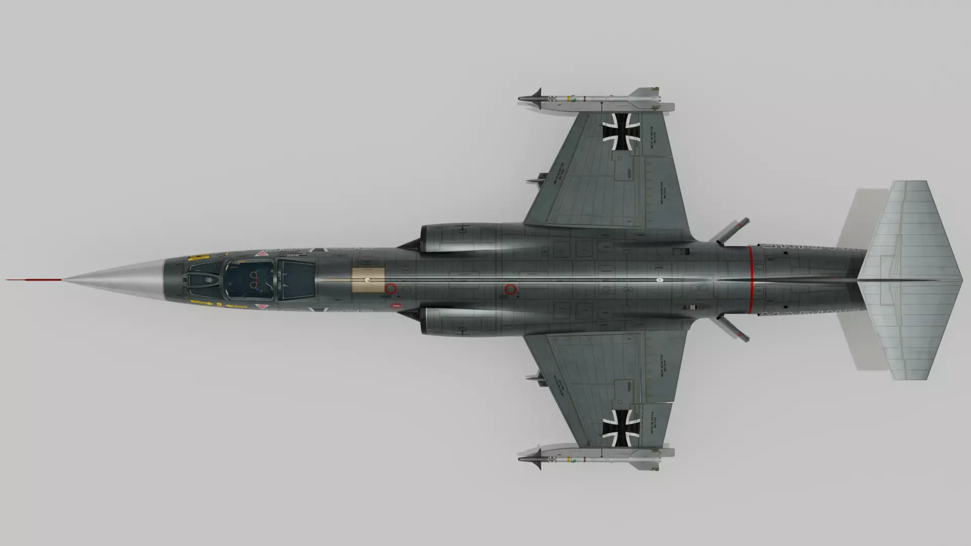 F104G starfighter fighter jet Low-poly 3D model_3