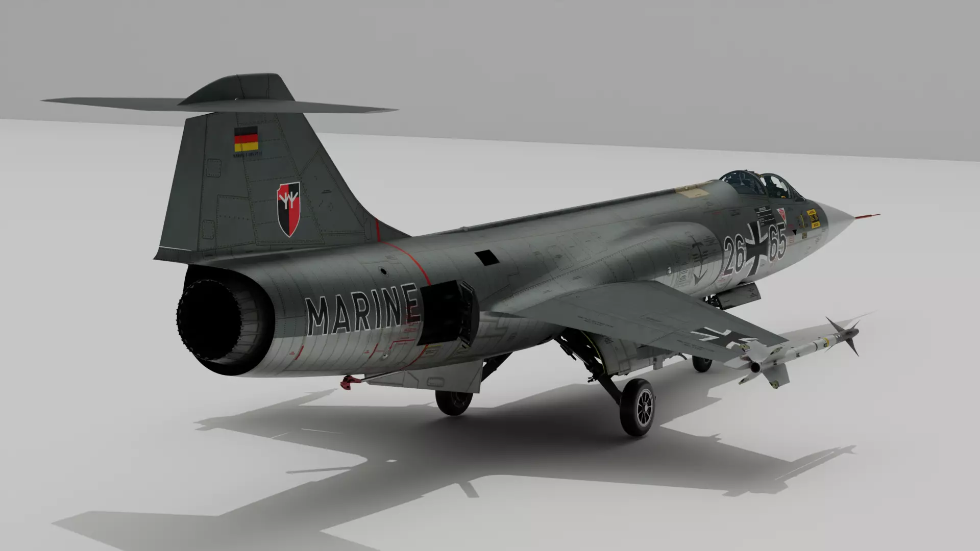 F104G starfighter fighter jet Low-poly 3D model_1