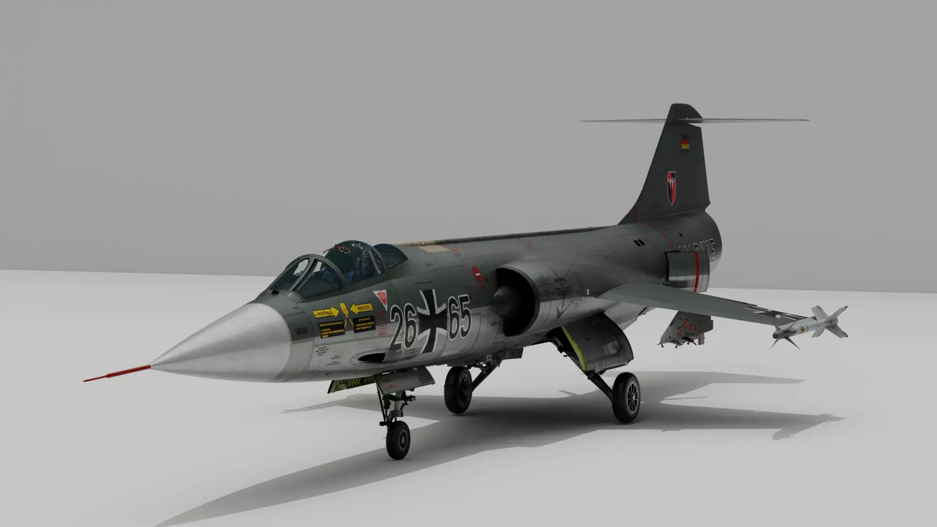 F104G starfighter fighter jet Low-poly 3D model_0