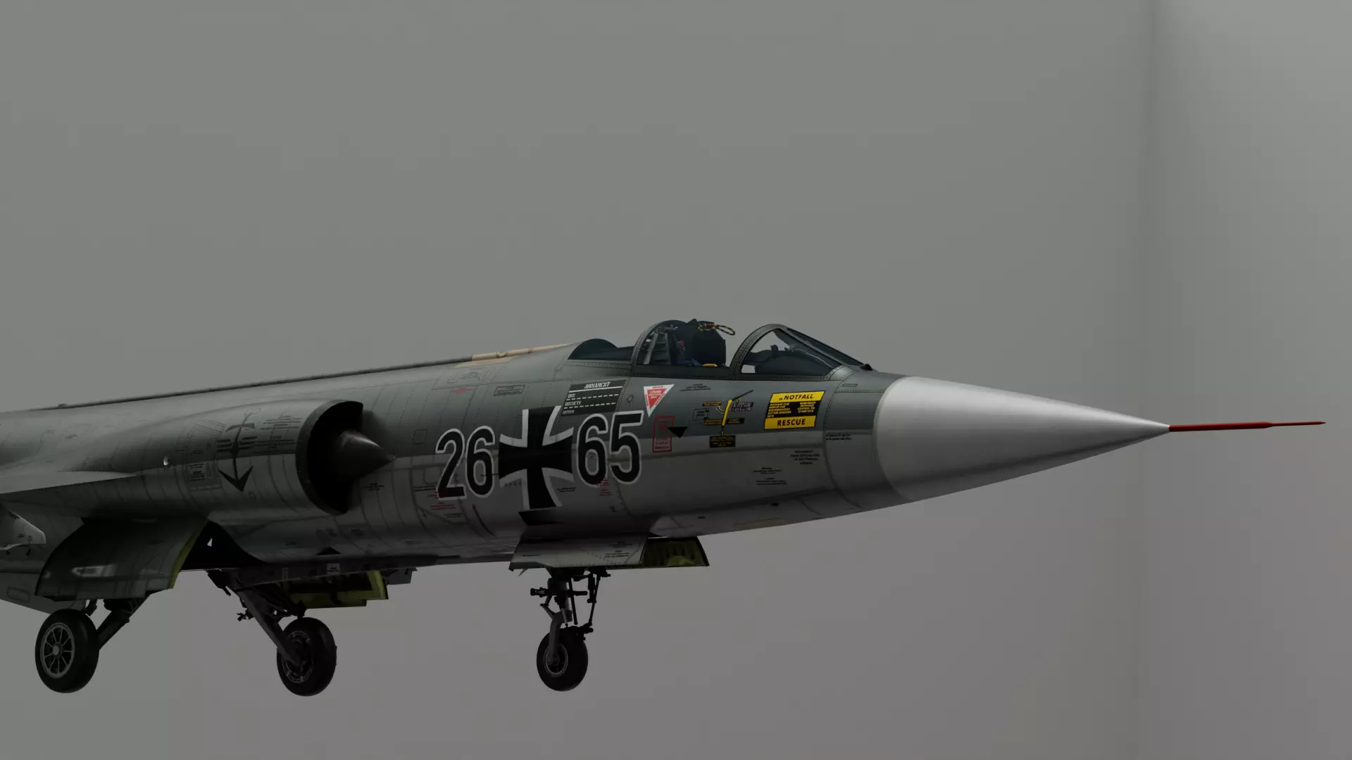 F104G starfighter fighter jet Low-poly 3D model_8