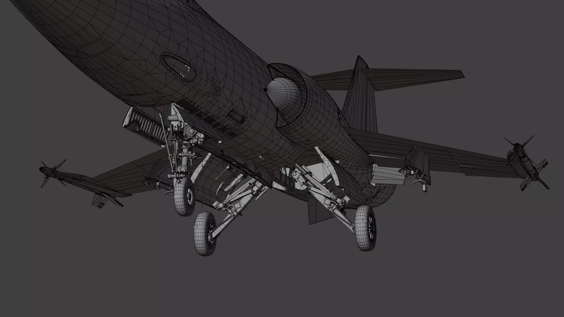 F104G starfighter fighter jet Low-poly 3D model_30