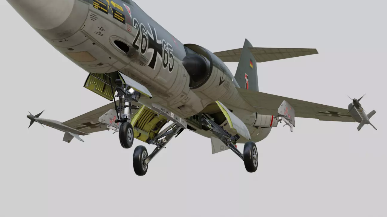 F104G starfighter fighter jet Low-poly 3D model_6