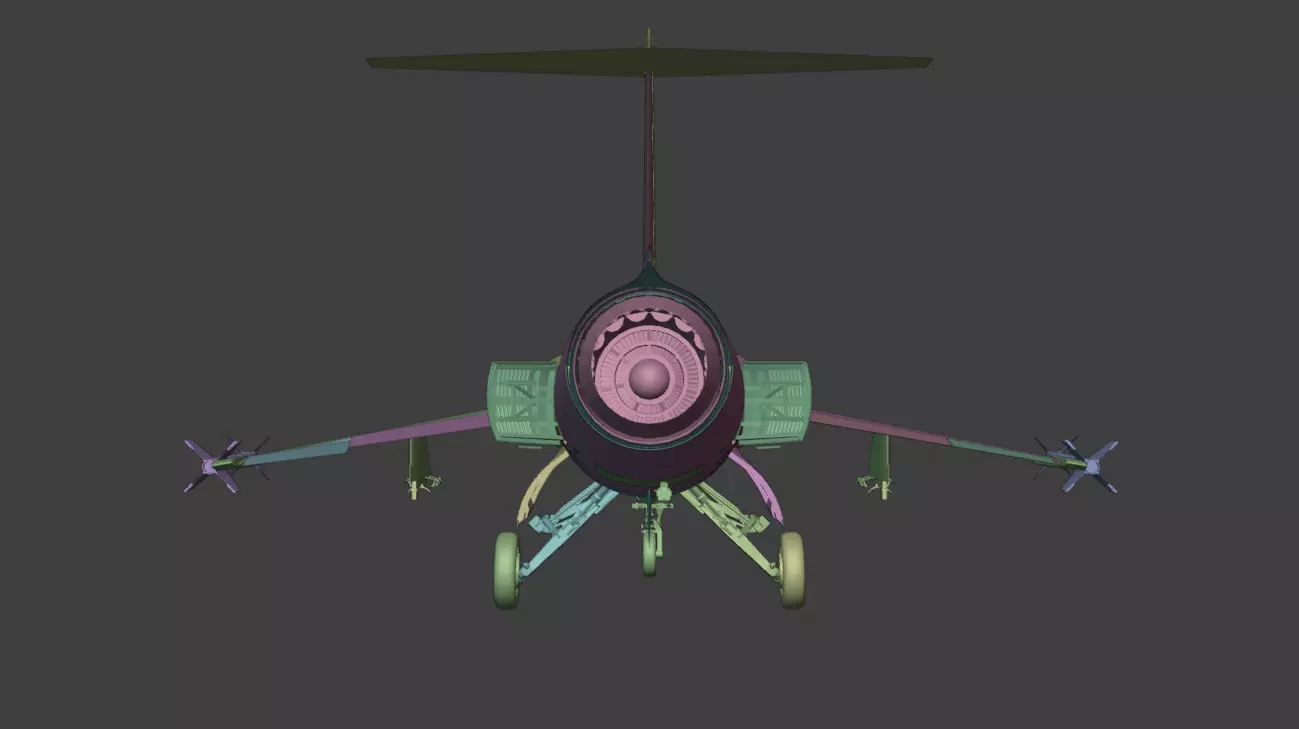 F104G starfighter fighter jet Low-poly 3D model_17